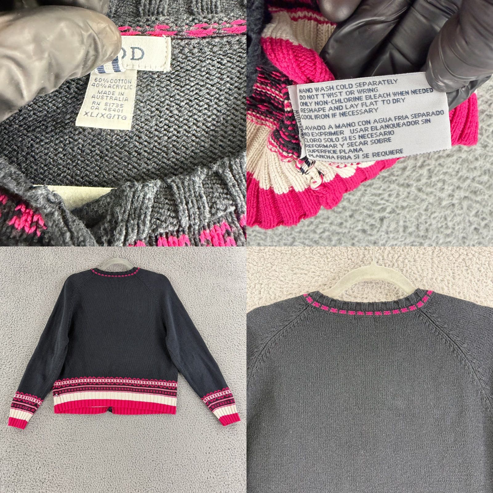 Izod VINTAGE Izod Cardigan Sweater Womens XL Pink Fair Isle Nordic Long Sleeve Size XL / US 12-14 / IT 48-50 - 8 Thumbnail