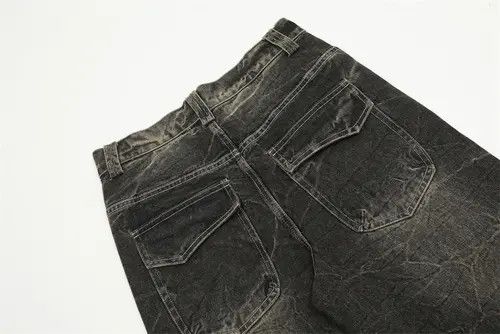 VIBE Men's distressed loose lightning crack tie-dye washed jeans Size US 32 / EU 48 - 5 Thumbnail