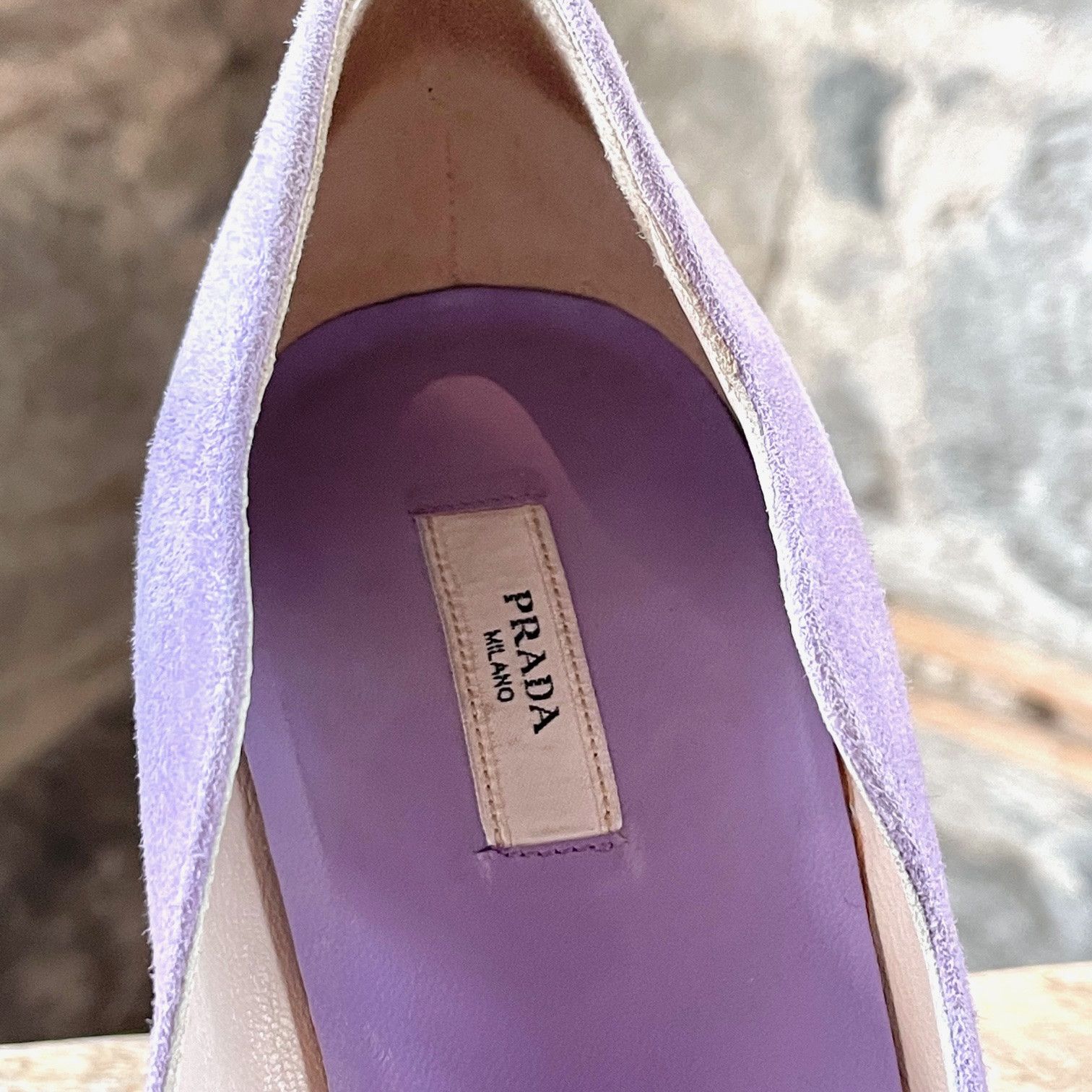 Prada Prada Lilac Suede Scallop Pumps Size US 7 / IT 37 - 4 Thumbnail