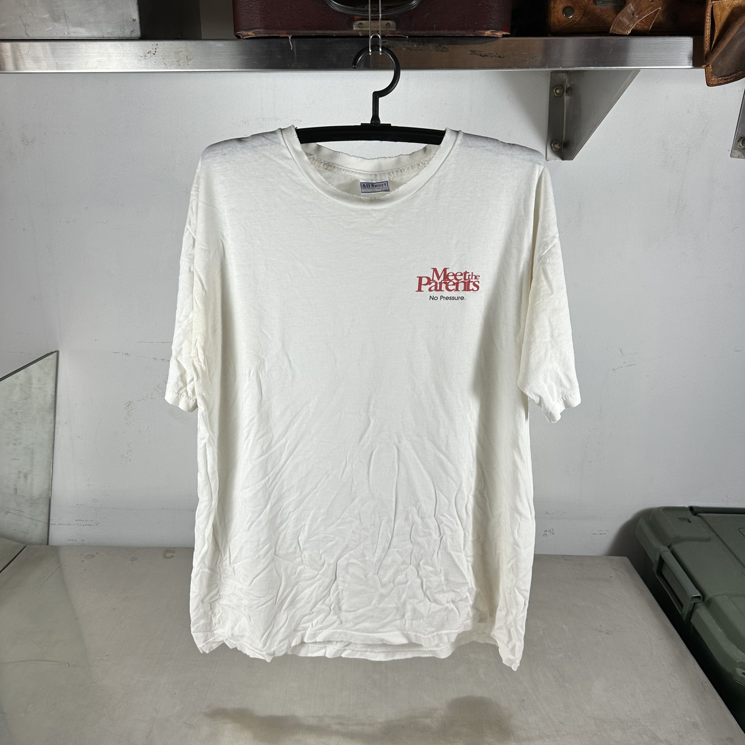 Vintage 2000 Meet the Parents Movie No Pressure Ben Stiller T-Shirt Size US XL / EU 56 / 4 - 1 Thumbnail