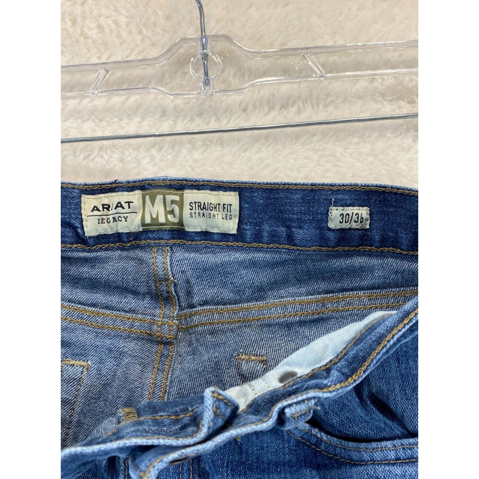Ariat Ariat M5 Legacy Jeans Mens 30x36 Straight Blue Denim Pants Cowboy Jeans Size US 30 / EU 46 - 7 Thumbnail