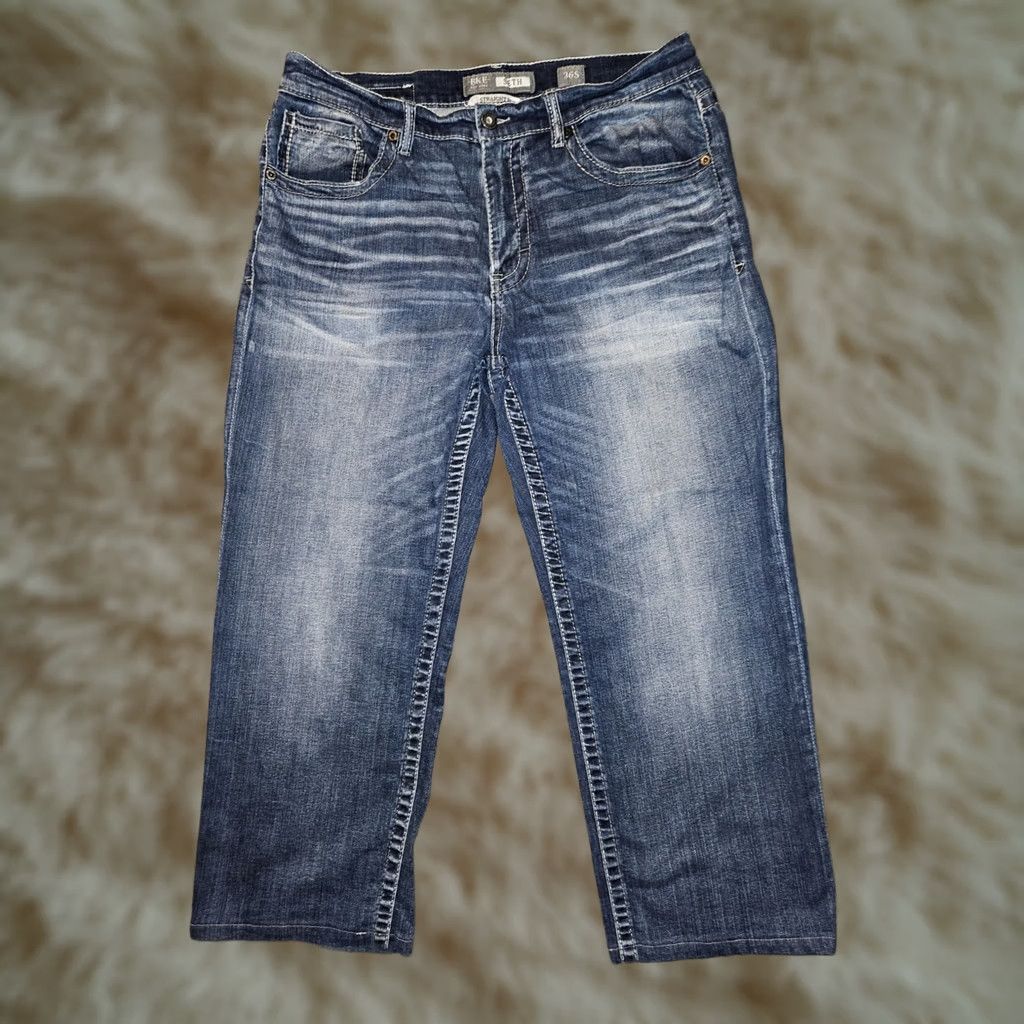 Vintage BKE Seth Jeans Men 36S Straight Leg Blue Denim Stretch Embroidered Preppy Size US 36 / EU 52 - 1 Thumbnail