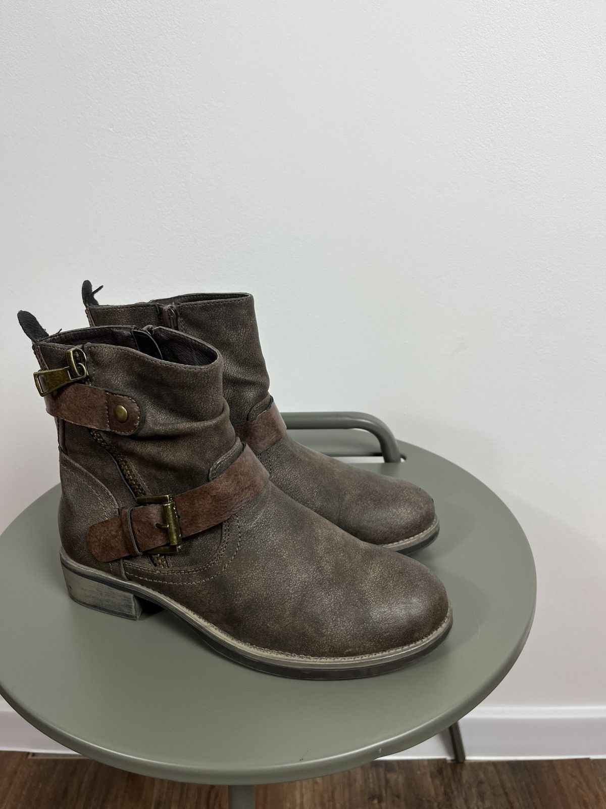Other Avant Garde Brown Faux Leather Boots Buckle EU 37 Size US 7 / IT 37 - 3 Thumbnail