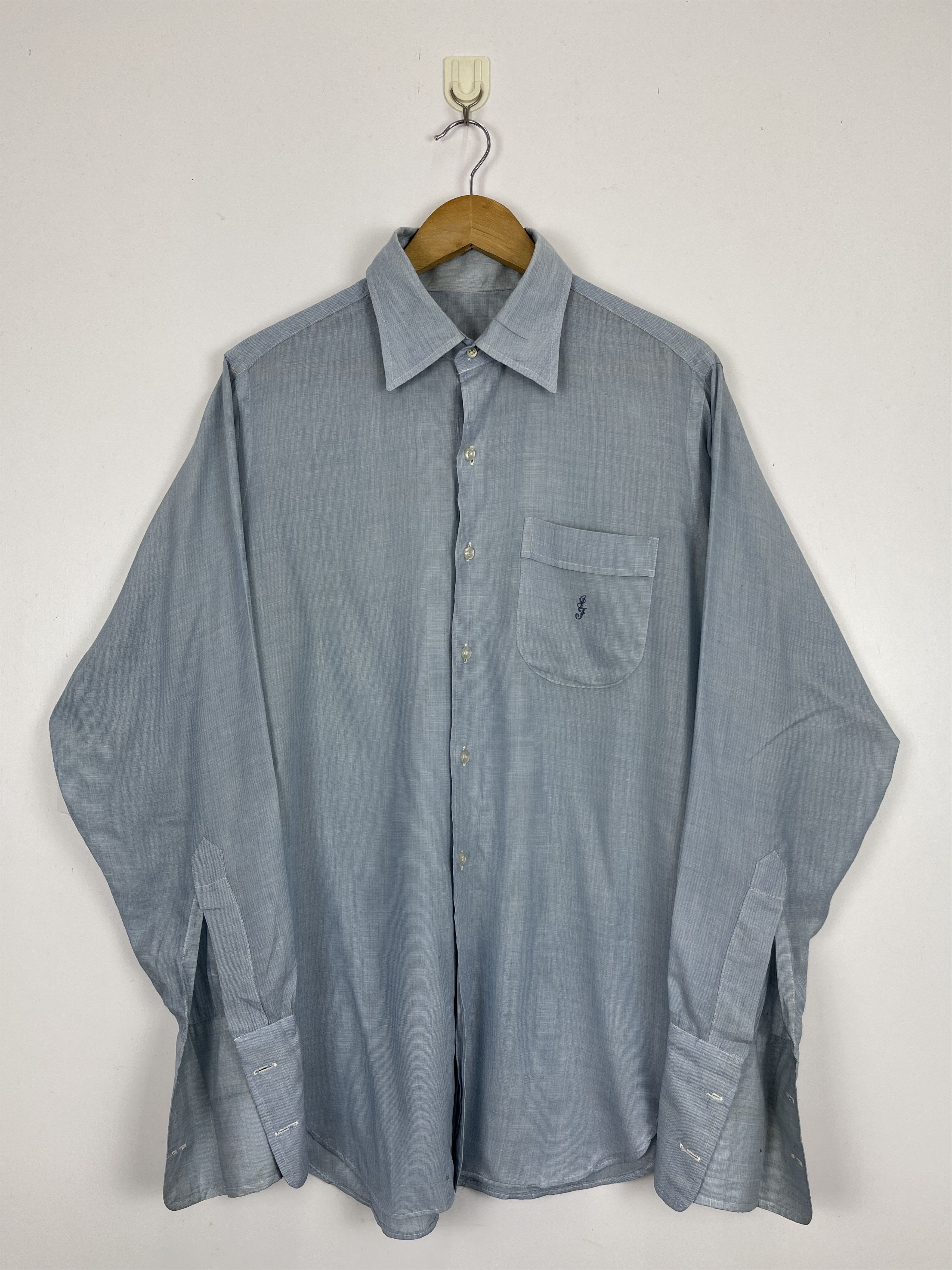 Japanese Brand × Vintage Vintage Western Chambray Plain Button Up Western Shirt Size US L / EU 52-54 / 3 - 1 Thumbnail