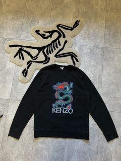 KENZO X Kansai Yamamoto Embroidered Tiger Kimono Top in Black for