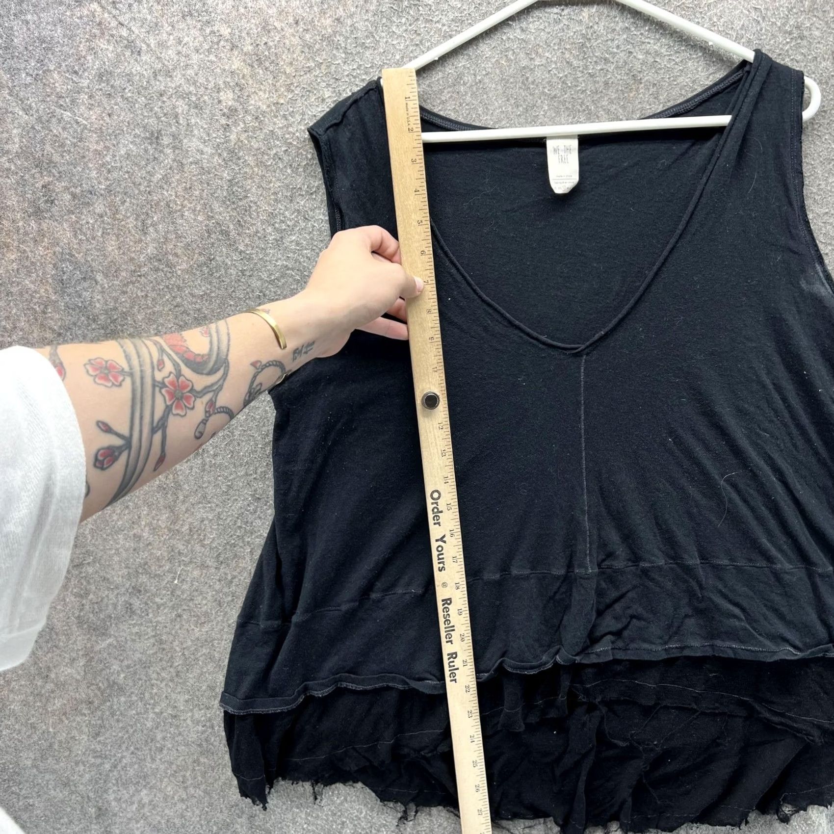 Free People Free People Tank Top Womens Small Black V Neck Layered Asym Hem Hi Low Tunic Top Size S / US 4 / IT 40 - 5 Thumbnail