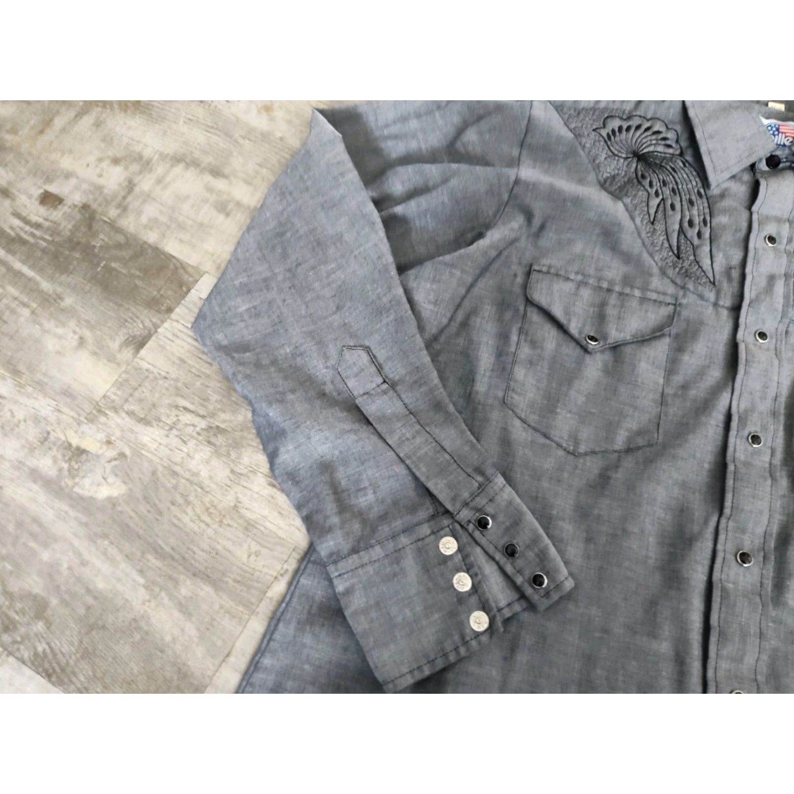 Vintage Vintage Miller Western Wear shirt Mens 17/35 Pearl Snap Yoked Rockabilly USA Made Size US XL / EU 56 / 4 - 5 Thumbnail