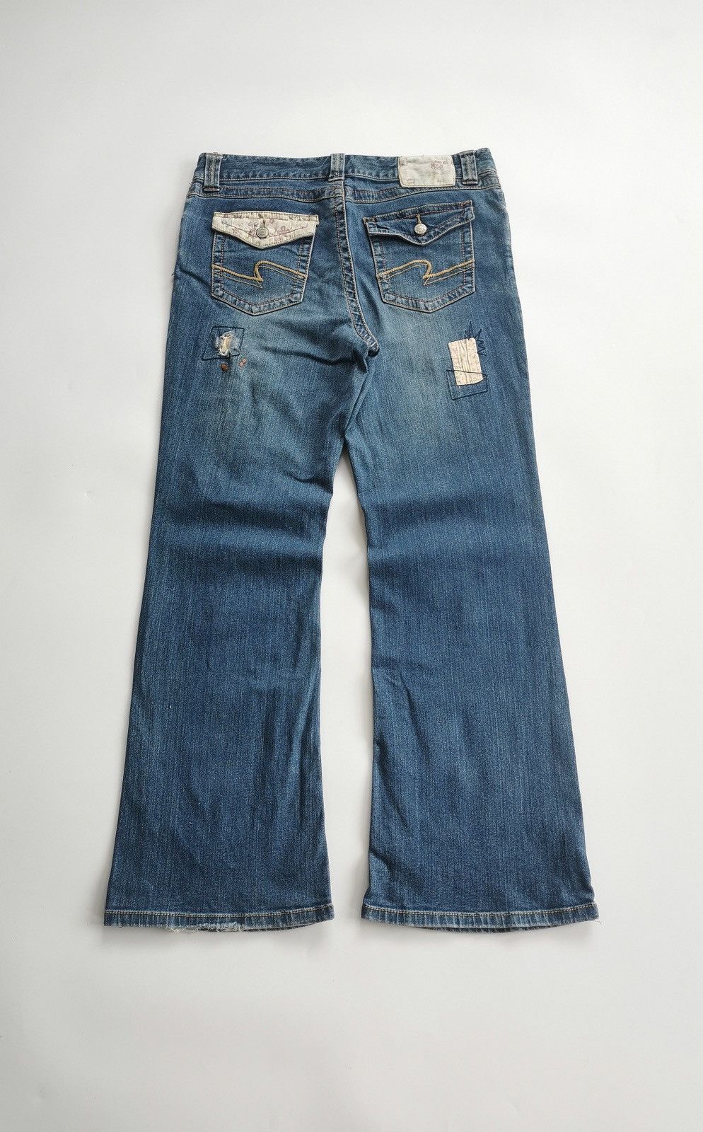 Japanese Brand Bootcut Playchess Japan Reworked Distressed Jeans Size US 33 - 4 Thumbnail