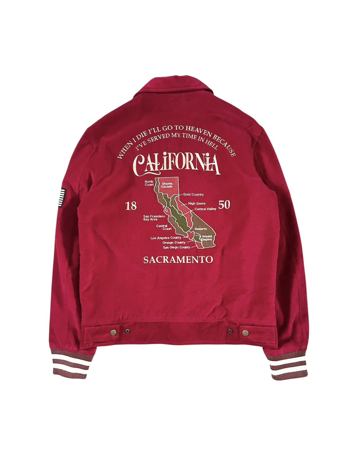 JACKROSE Jackrose Red Velvet Embroidery Souvenir Jacket Size US S / EU 44-46 / 1 - 1 Thumbnail