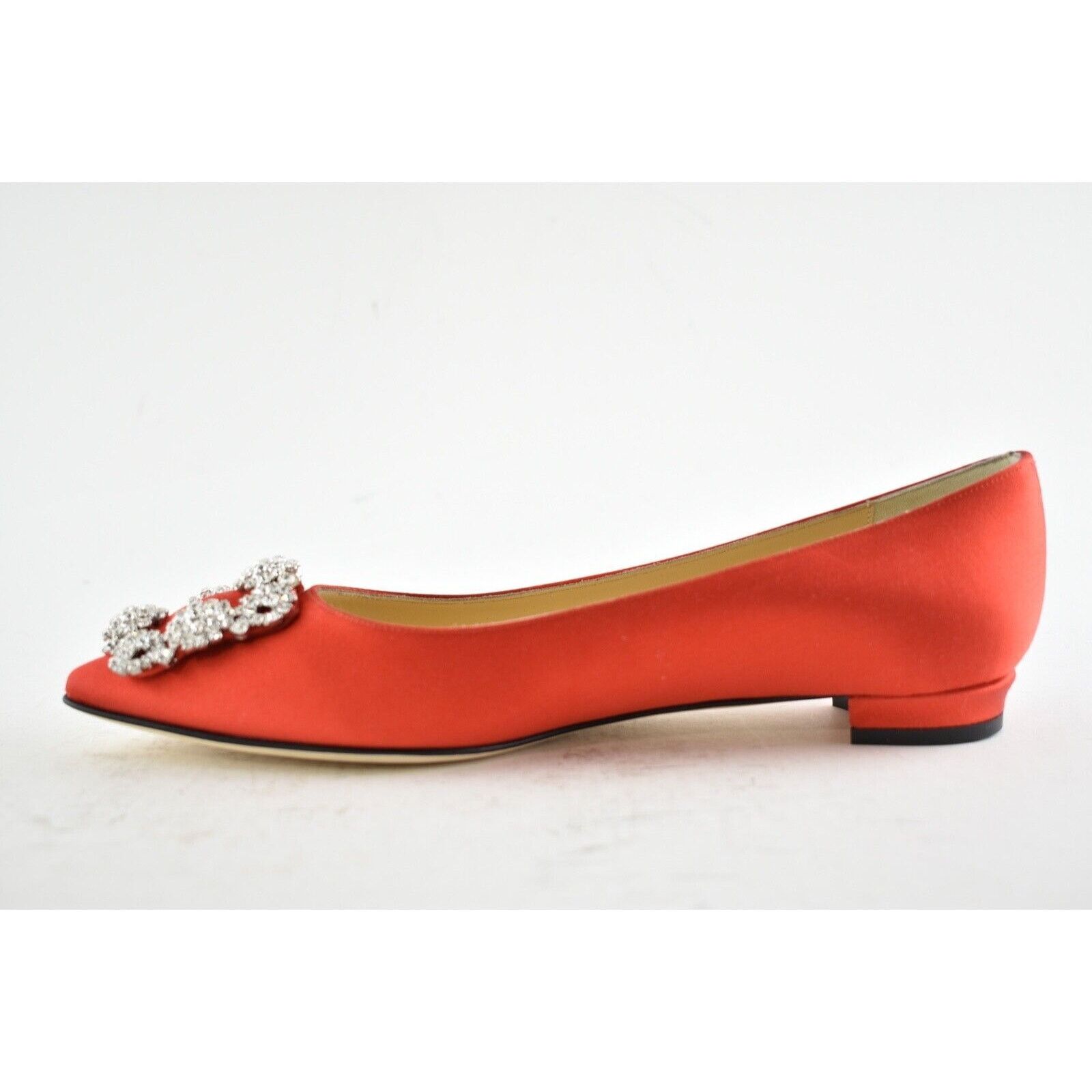 Manolo Blahnik Hangisi Satin Silver Jewel Buckle Ballerina Ballet Flat 36 Size US 6 / IT 36 - 9 Thumbnail