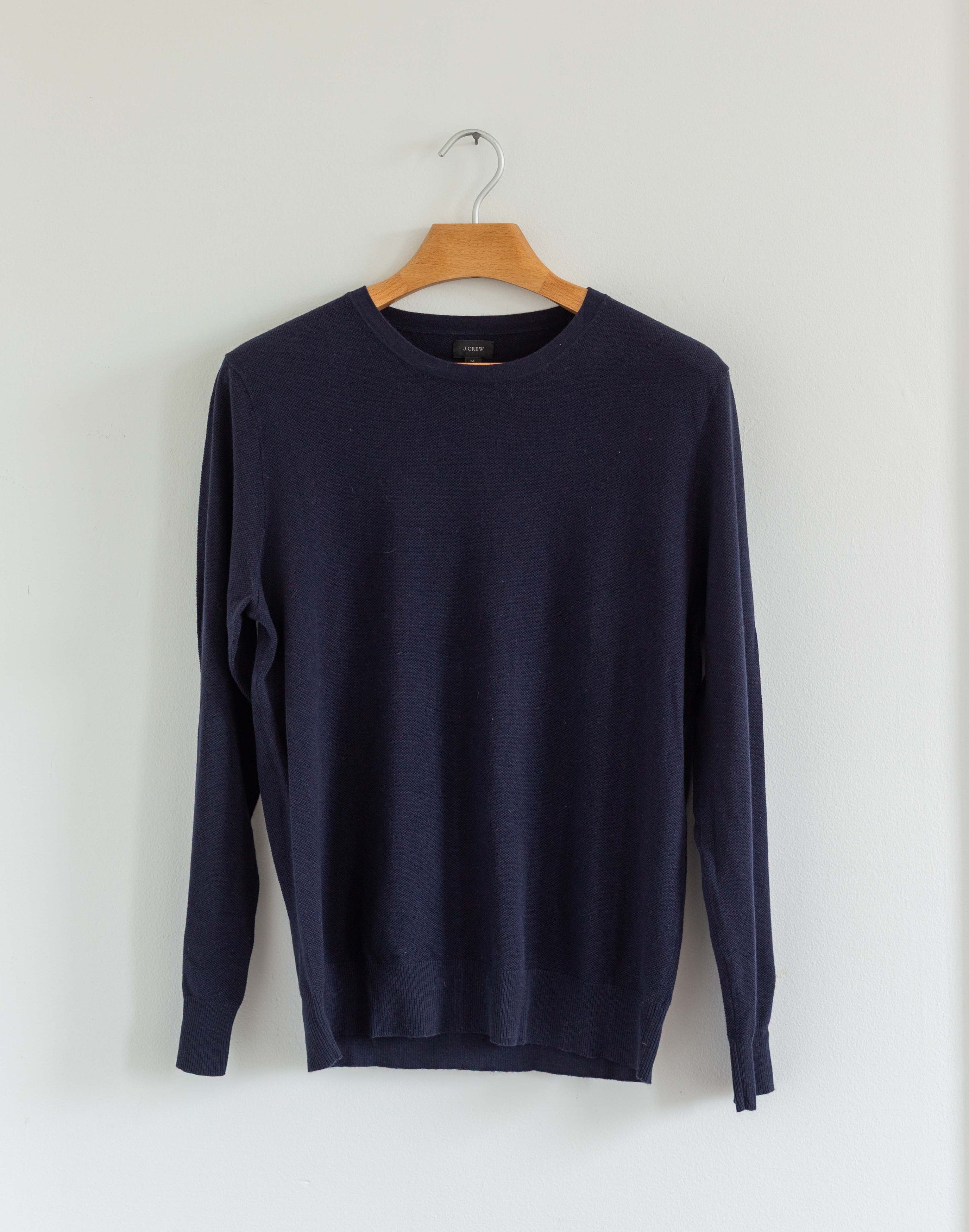 J.Crew Cotton Cashmere Waffle Knit Sweater | Navy Blue