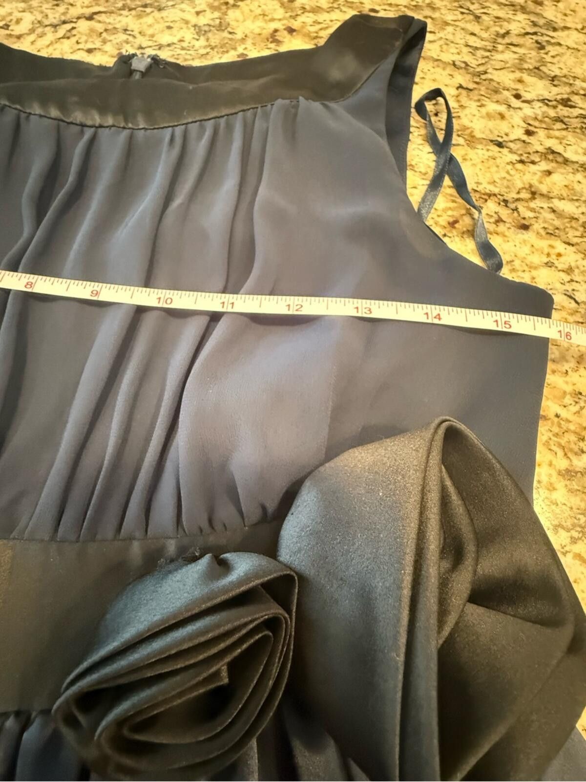 Other Max and Cleo formal navy midi dress black 3D rose belt SZ 4 Size S / US 4 / IT 40 - 9 Thumbnail
