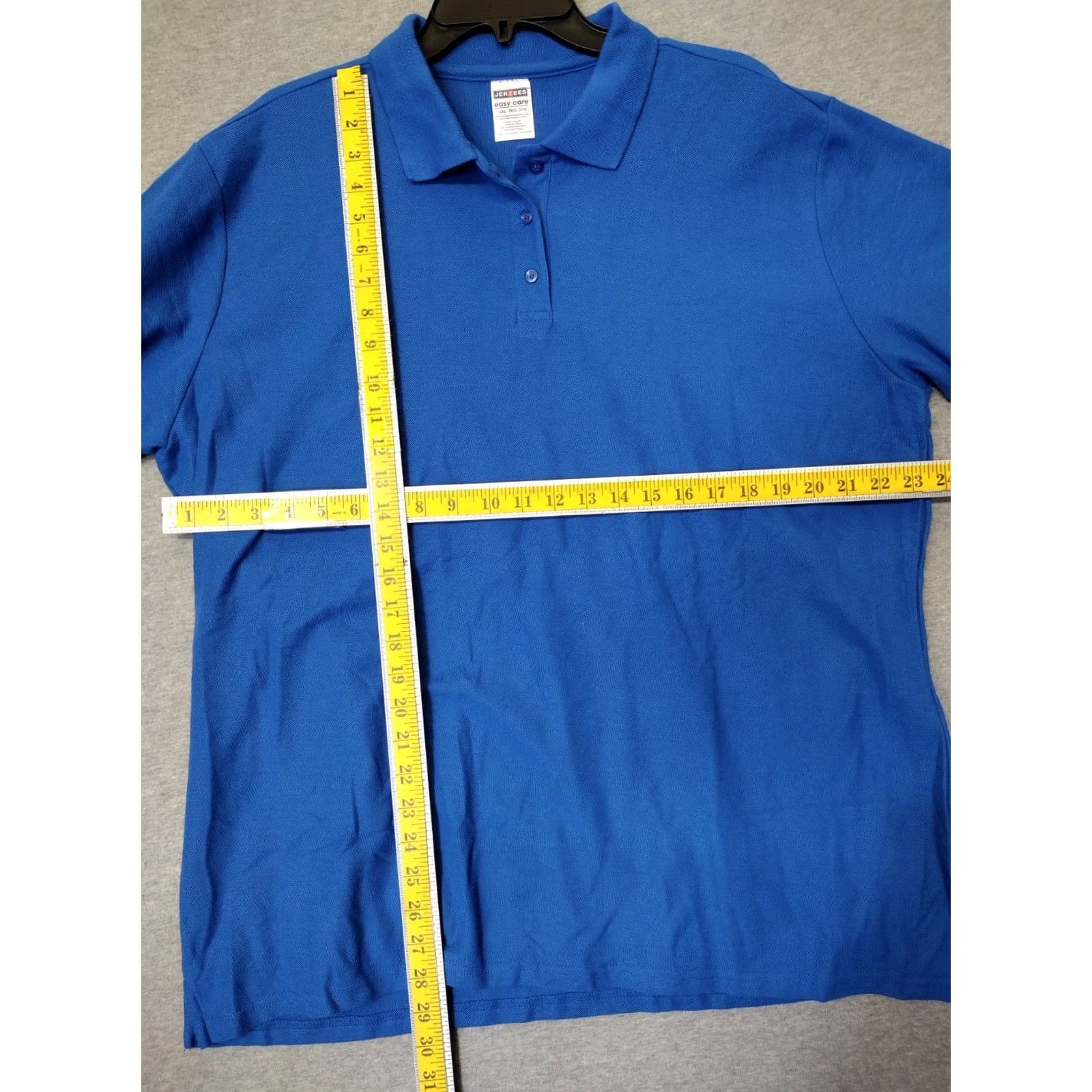 Jerzees Jerzees Polo Shirt Men Color Blue Size 3XL Shirt Regular Blue 3XL Polo Shirt Mens 80s 90s Easy Care Jersey Short Sleeve Cotton Blend Polyester Size US XXL / EU 58 / 5 - 6 Thumbnail
