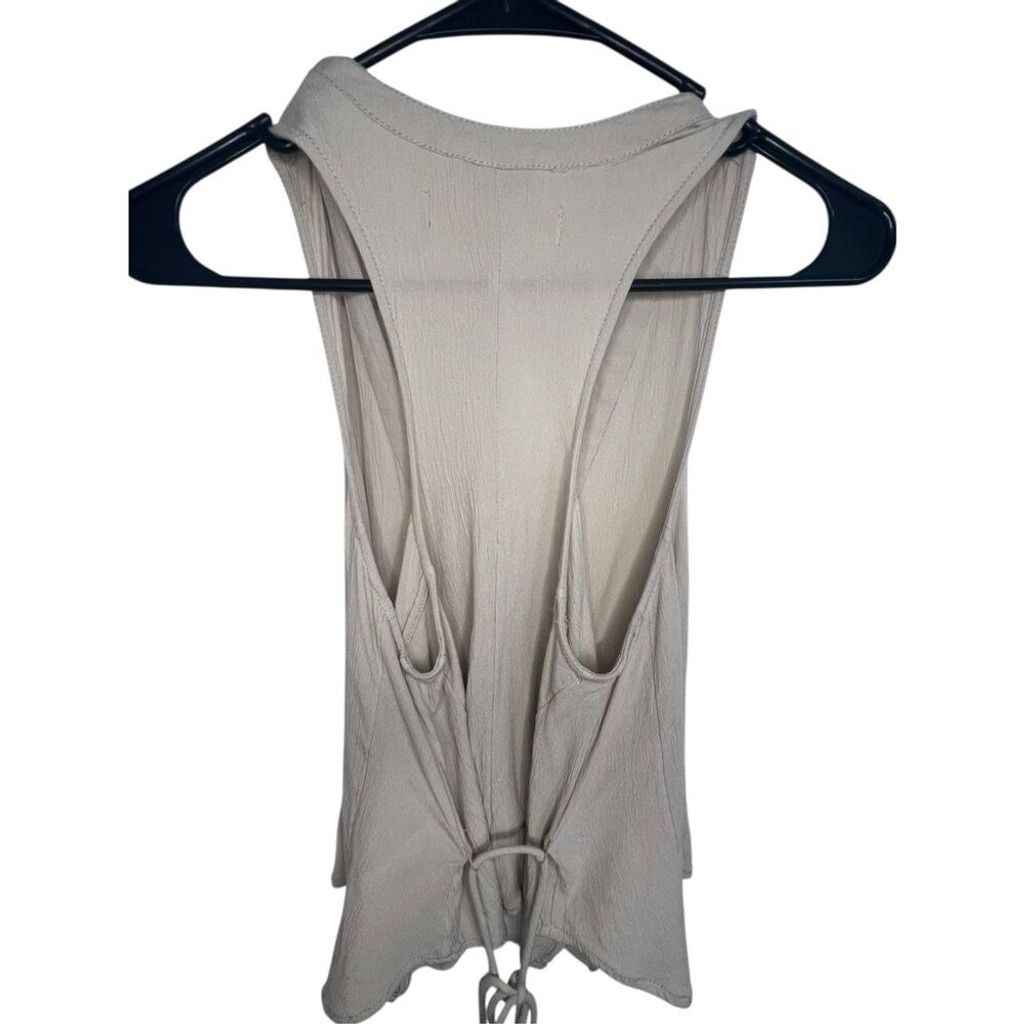 Free People Free People Tan Boho Button Up Sheena Vest With Tie Back Size XS / US 0-2 / IT 36-38 - 4 Thumbnail