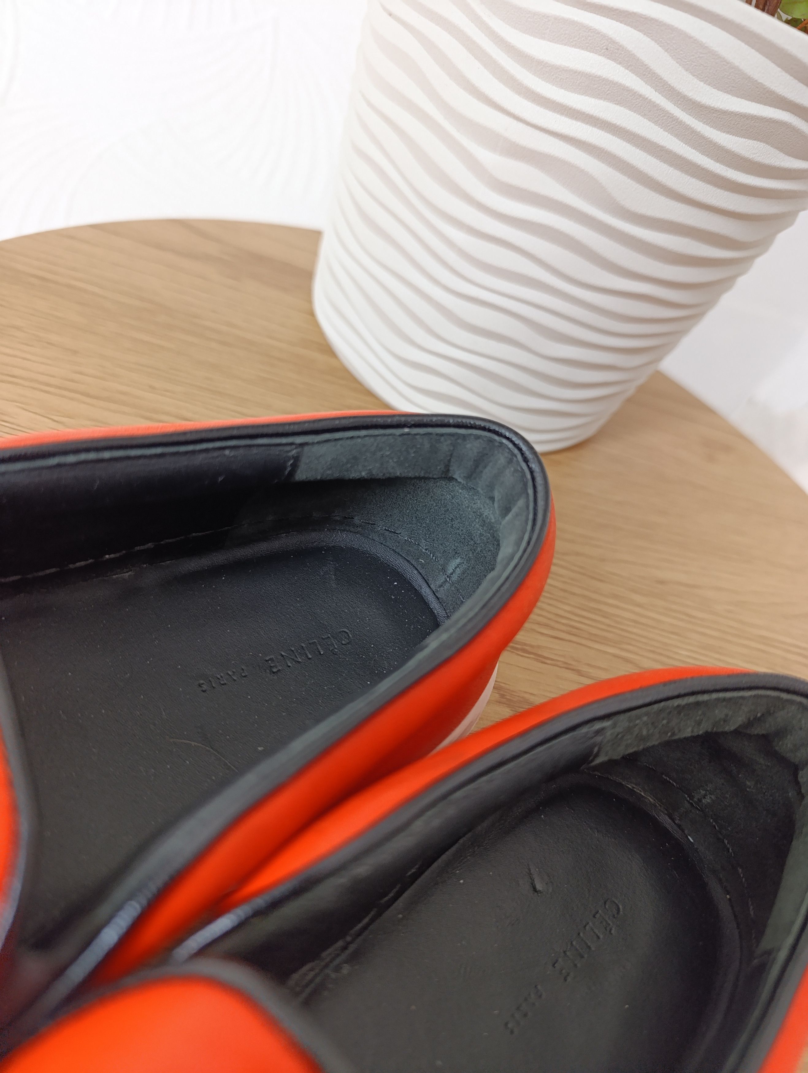 Celine CELINE LEATHER ORANGE SLIP-ON WOMENS SHOES Size US 8 / IT 38 - 19 Thumbnail