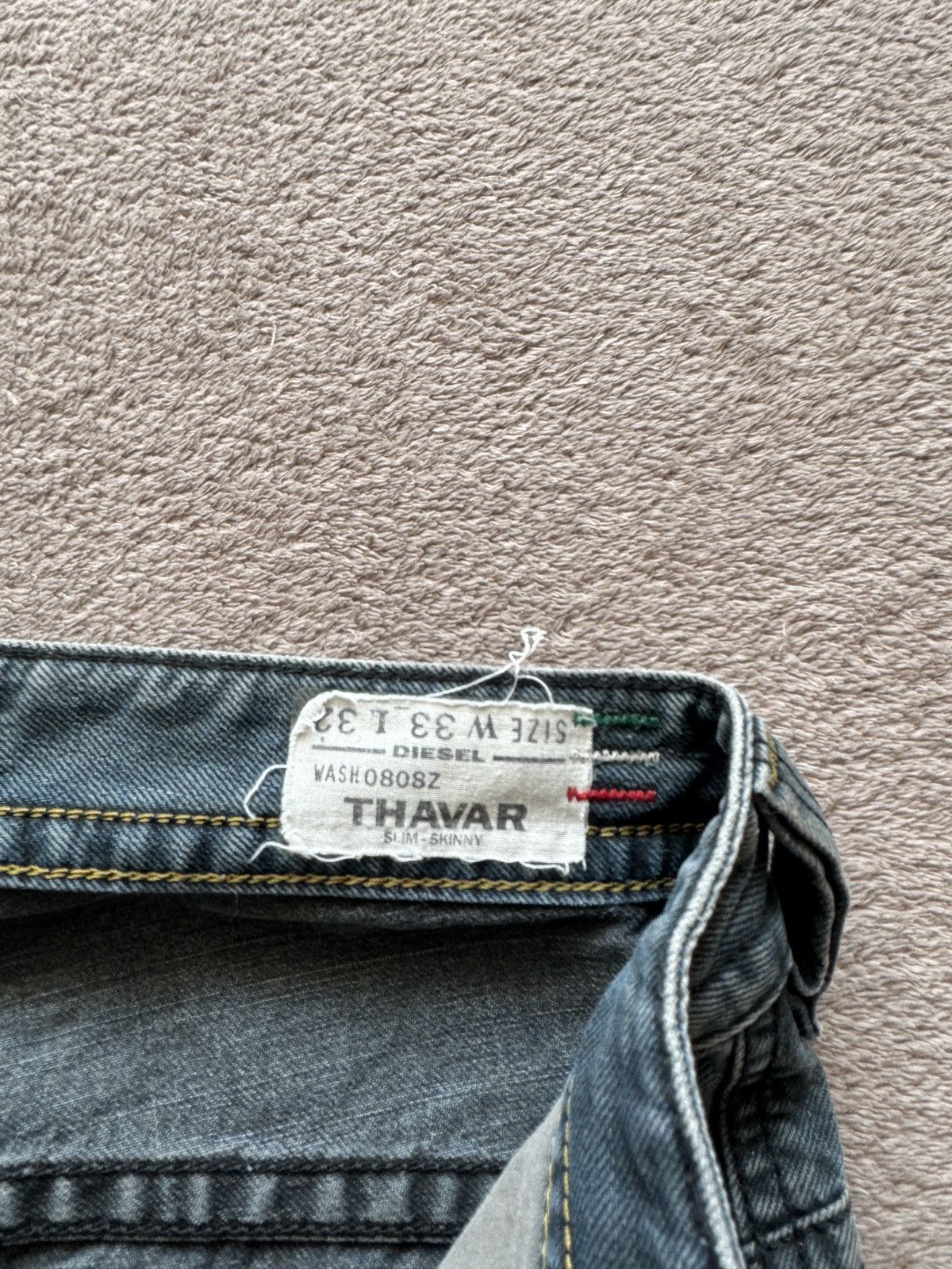 Le Grande Bleu (L.G.B.) Helmut Lang Style Sick Diesel Thavar Dirty Y2K Mudwash Jeans Size US 32 / EU 48 - 7 Thumbnail