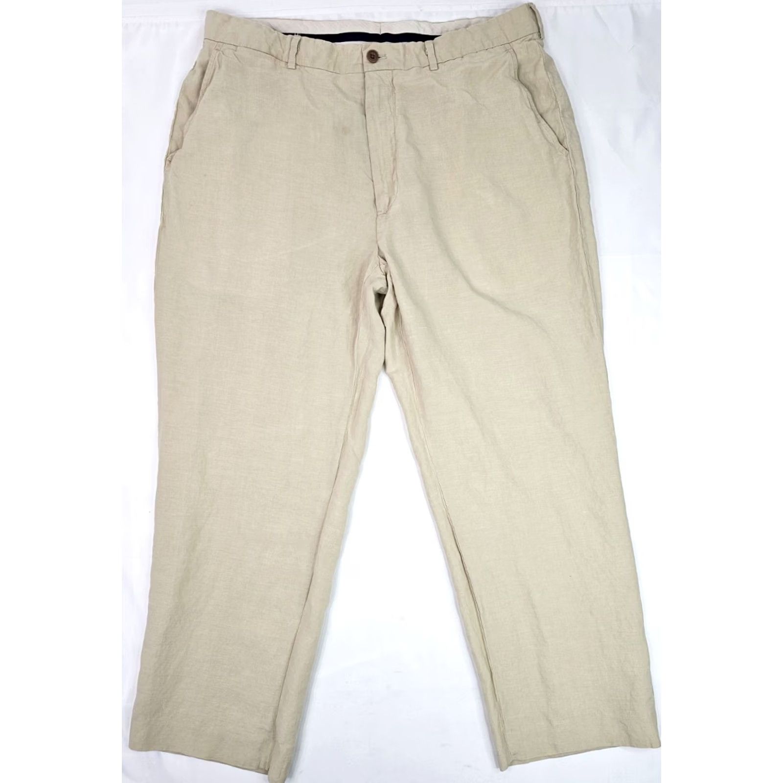 Polo Ralph Lauren VINTAGE Polo Ralph Lauren Pants Mens 36x30 Beige Linen Silk Classic Dress (Fits 35x27) Polo Ralph Lauren Andrew Dress Pants Mens Beige Linen Silk Size US M / EU 48-50 / 2 - 2 Thumbnail