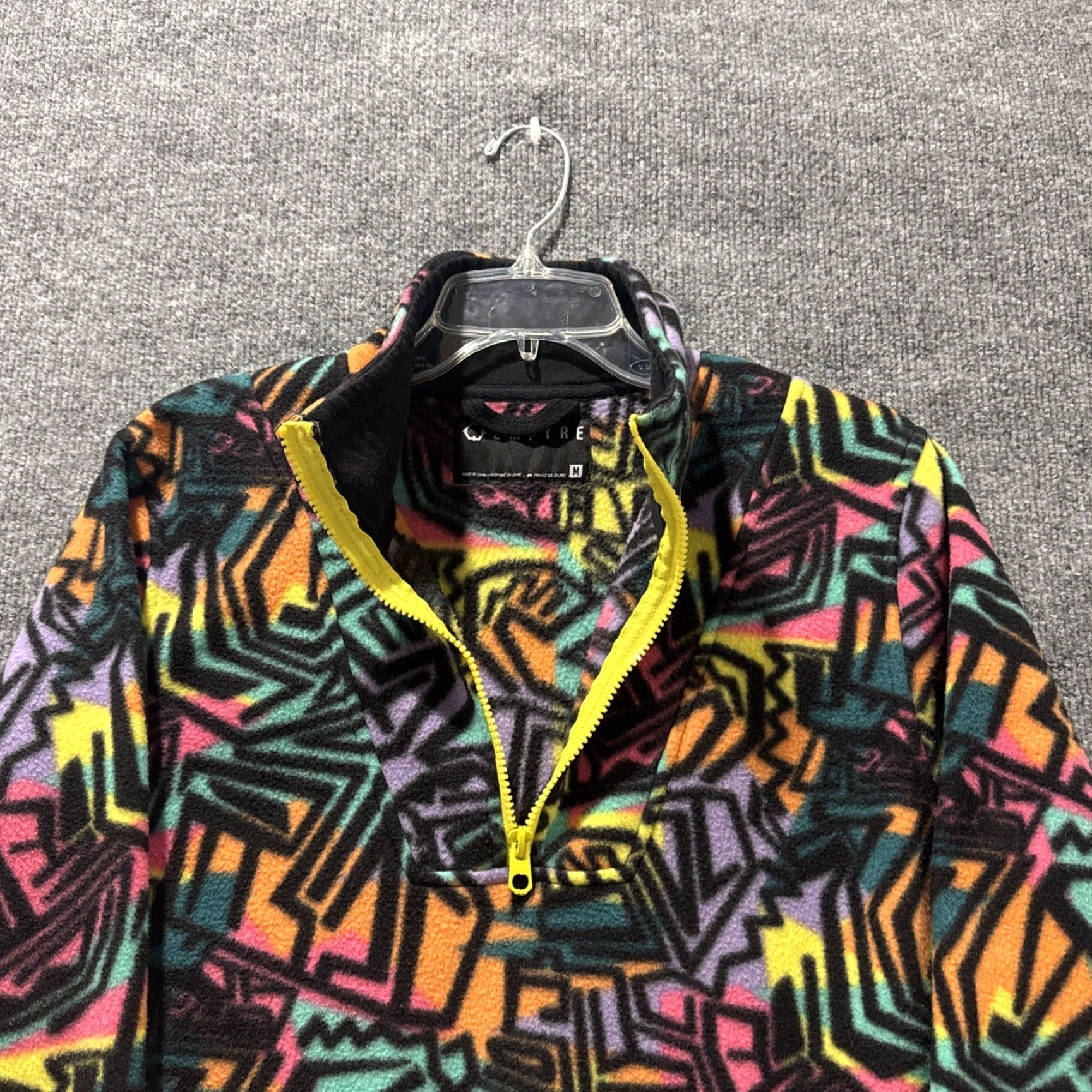 Empyre Empyre Fleece Pullover Jacket 1/4 Zip Men M Retro Neon Graffiti Y2K Skater Multicolor Size US M / EU 48-50 / 2 - 5 Thumbnail