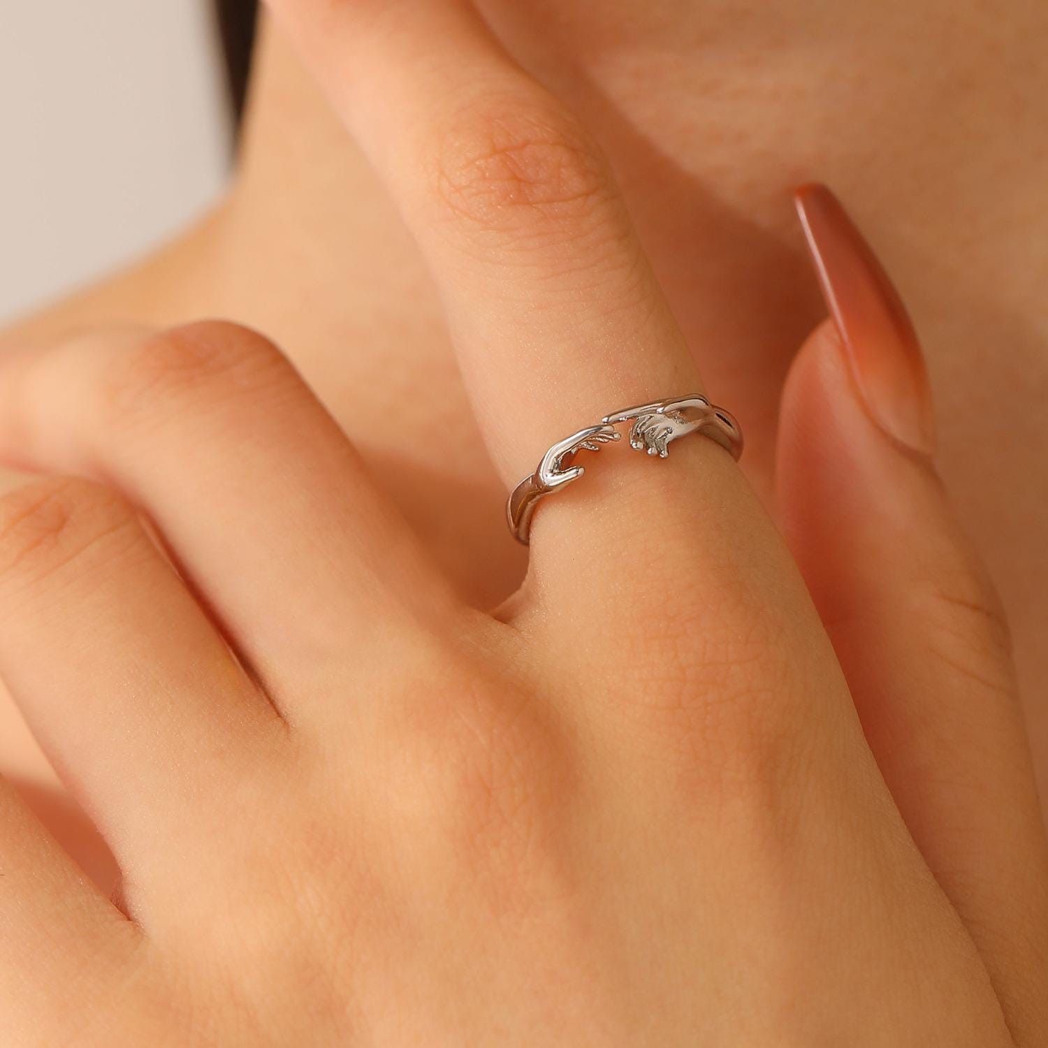 Other God's Hand Ring, Michelangelo's Adam ring, Hands of God Size ONE SIZE - 1 Thumbnail