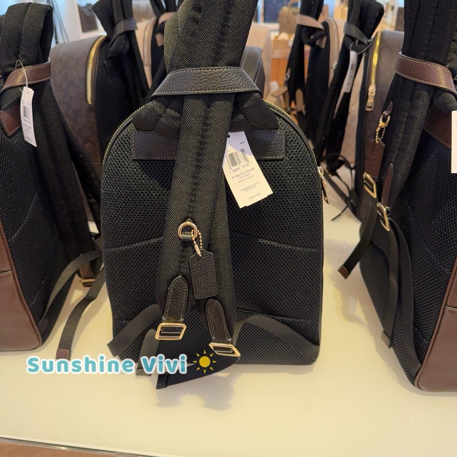 Coach NWT Coach Taylor Small Backpack In Leather CDW78 Gold/black Size ONE SIZE - 5 Thumbnail