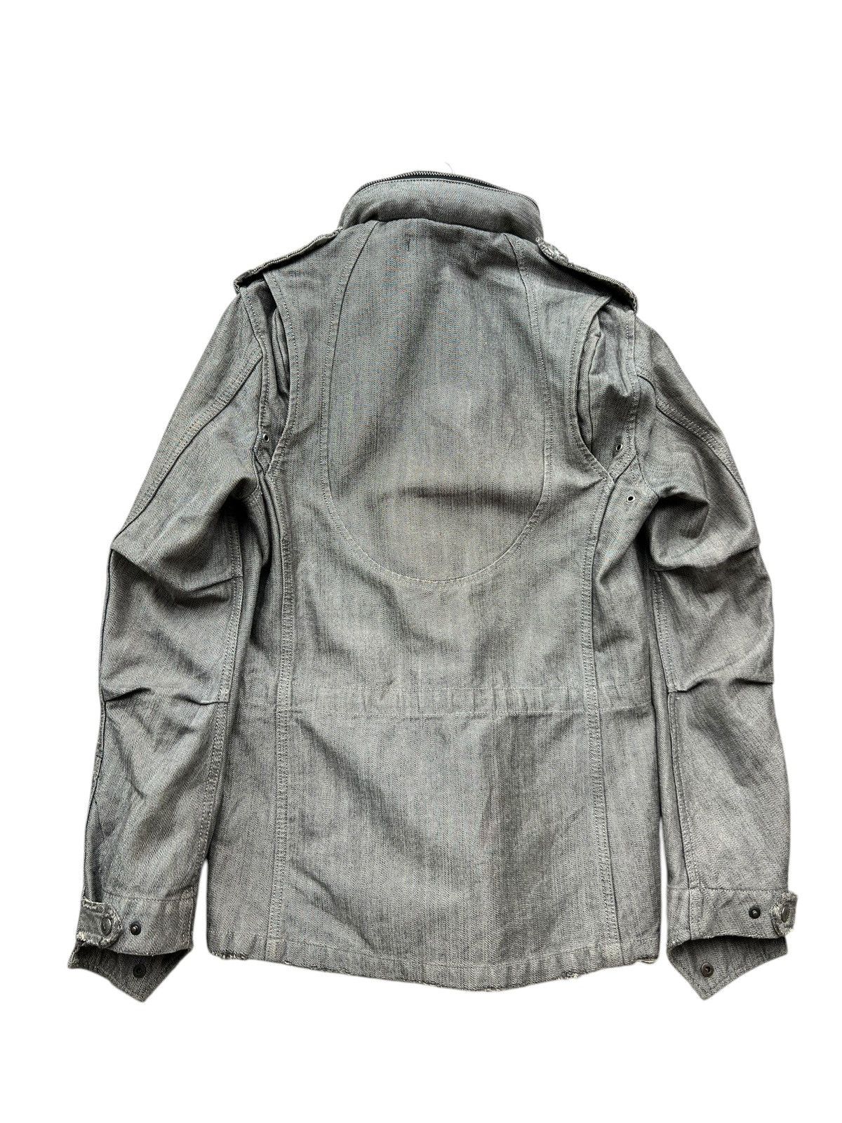 FranCisT MOR.K.S Francist Mor.K.S M65 Distressed Silver Goth Denim Jacket Size US S / EU 44-46 / 1 - 4 Thumbnail