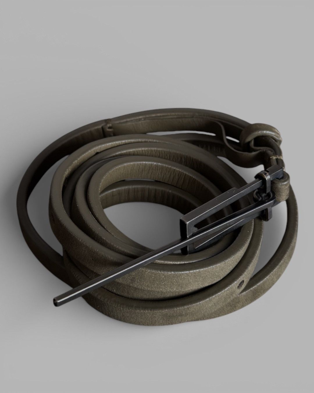 Haider Ackermann Haider Ackermann Double Wrap Thin Designer Leather Belt Size ONE SIZE - 17 Thumbnail
