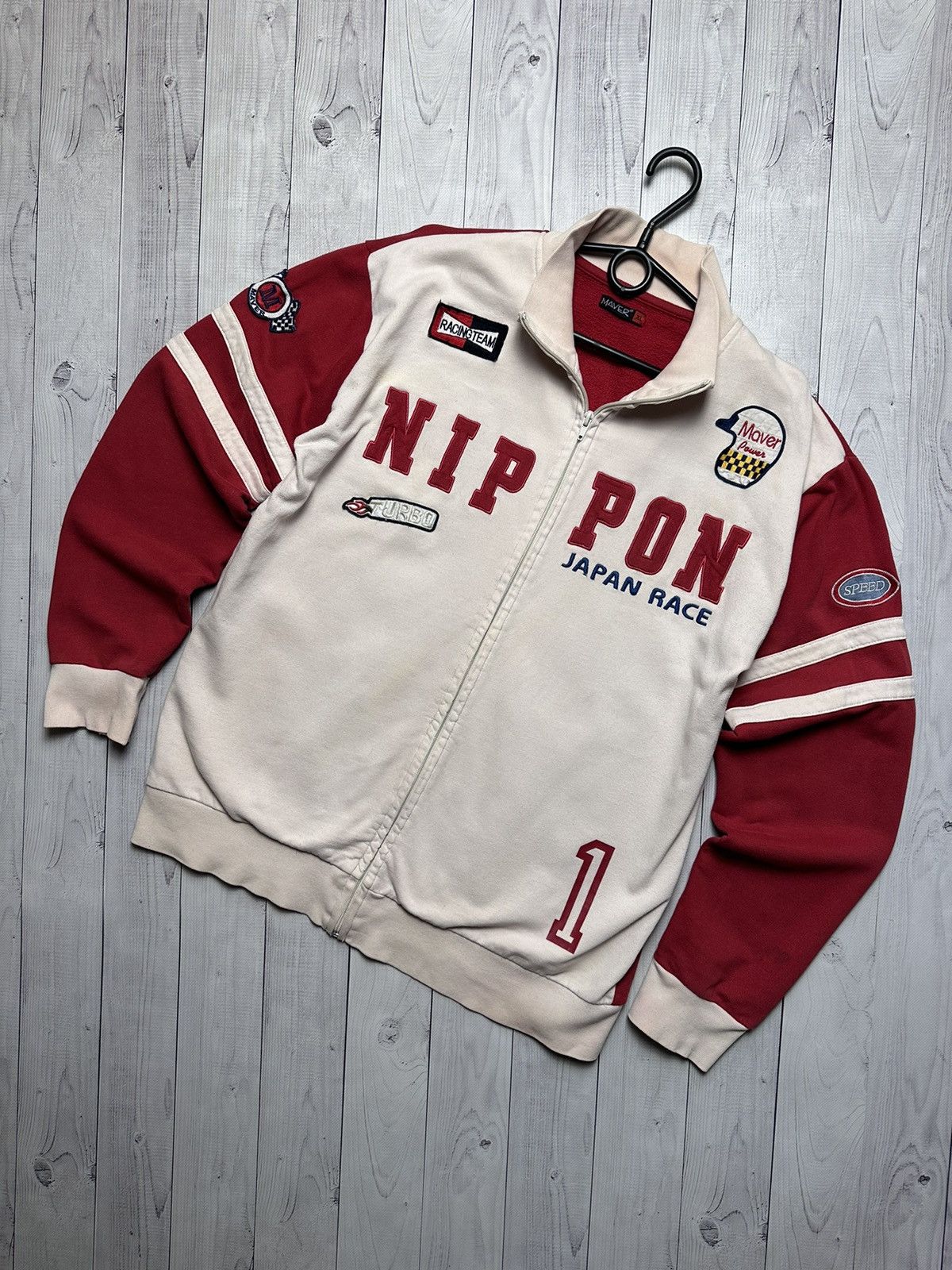 image of Nippon Racing Jacket Big Logo Japanese L/xl in Red, Men's (Size Large)
