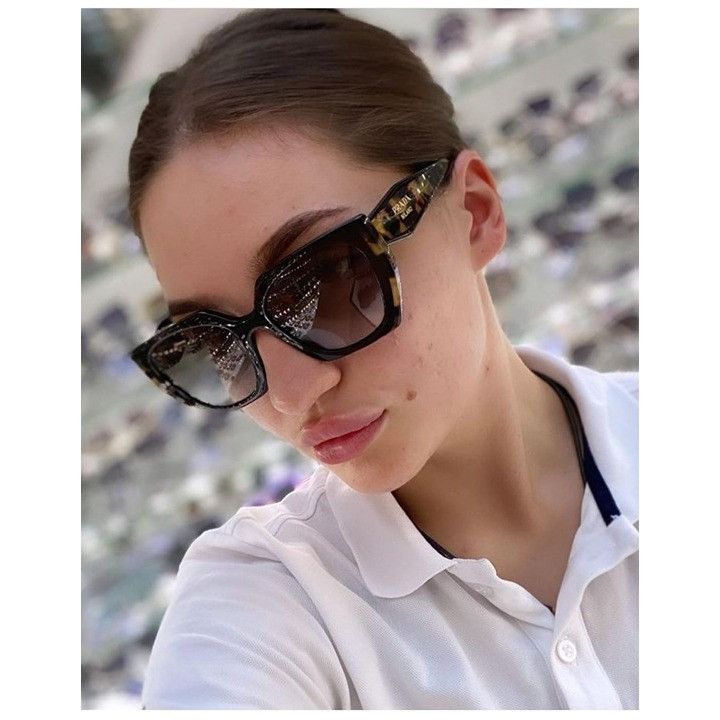 Prada Prada PR15WS 3890A7 Sunglasses Black/Medium Tortoise Square Size ONE SIZE - 9 Thumbnail