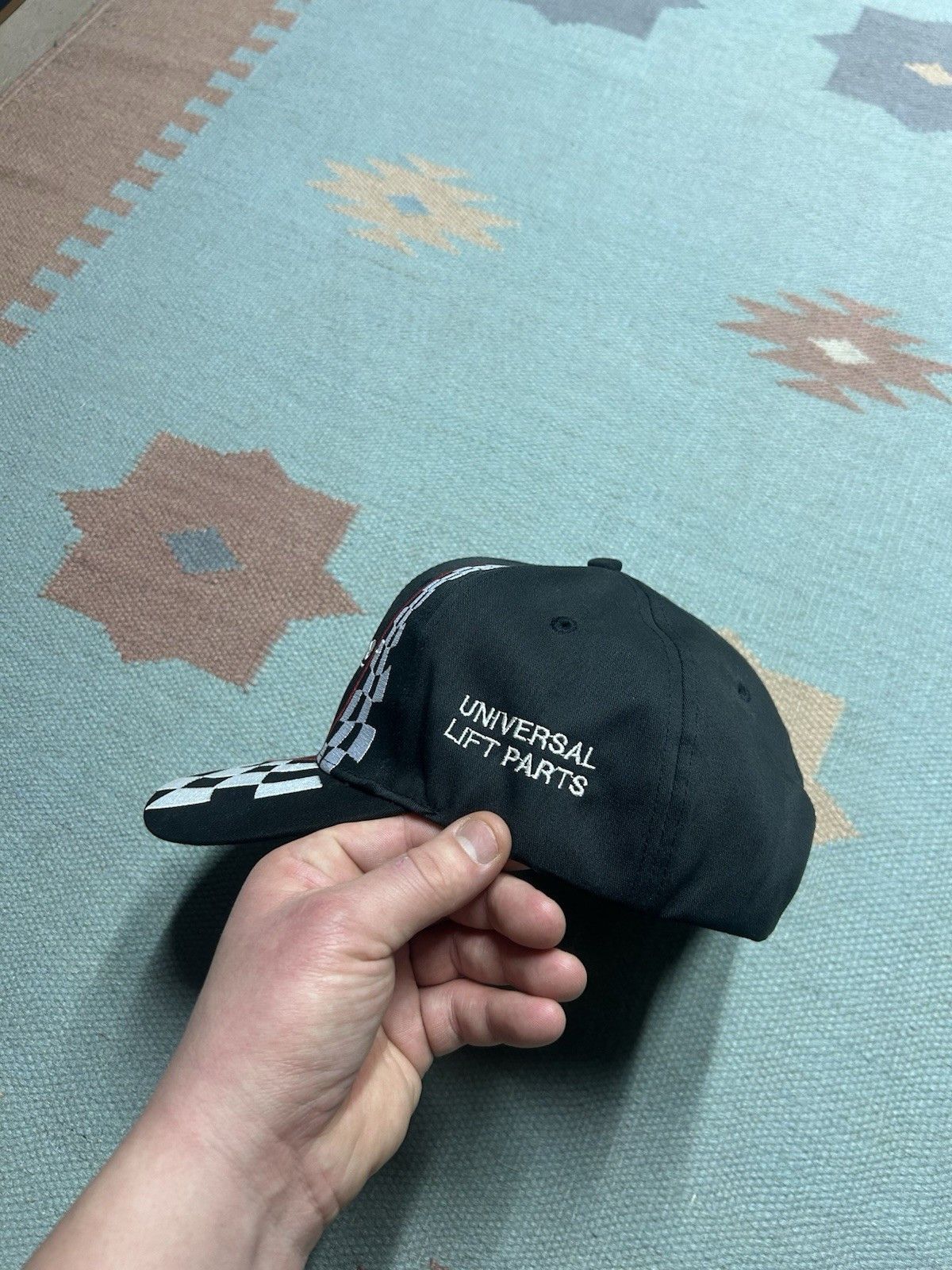 Vintage Vtg Snap hat AC Delco universal lift parts racing checkered Size ONE SIZE - 4 Thumbnail
