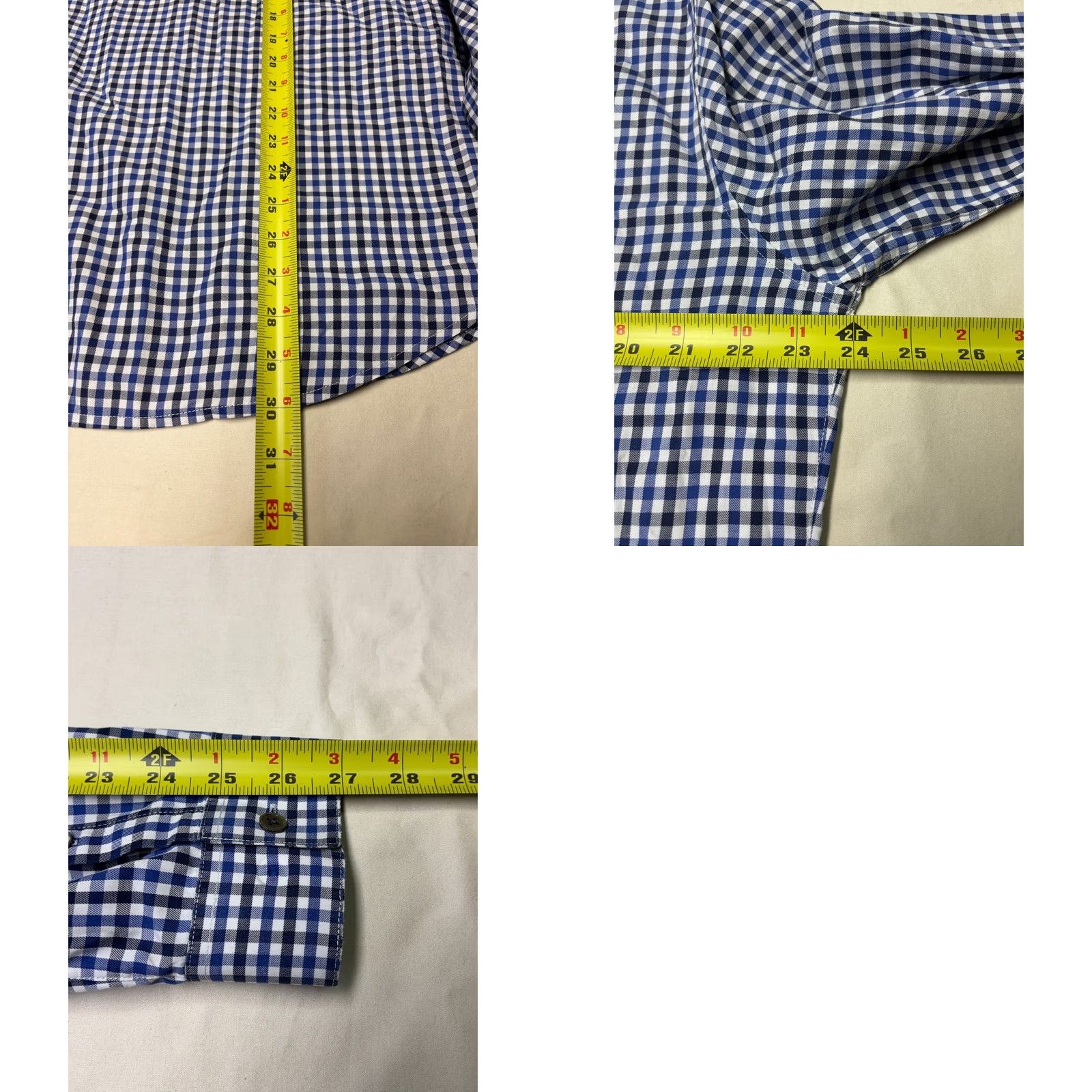 Theory Theory Mens XL Gingham Button Down Shirt Blue White Long Sleeve Cotton Shirt Size US XL / EU 56 / 4 - 8 Thumbnail