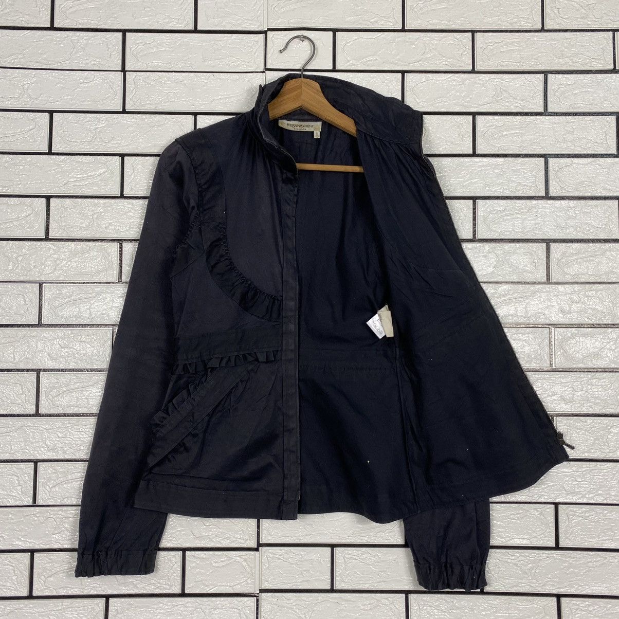 Yves Saint Laurent 🔥VINTAGE ZIPPER BOMBER JACKET SUN FADED YVES SAINT LAURENT Size XS / US 0-2 / IT 36-38 - 13 Thumbnail