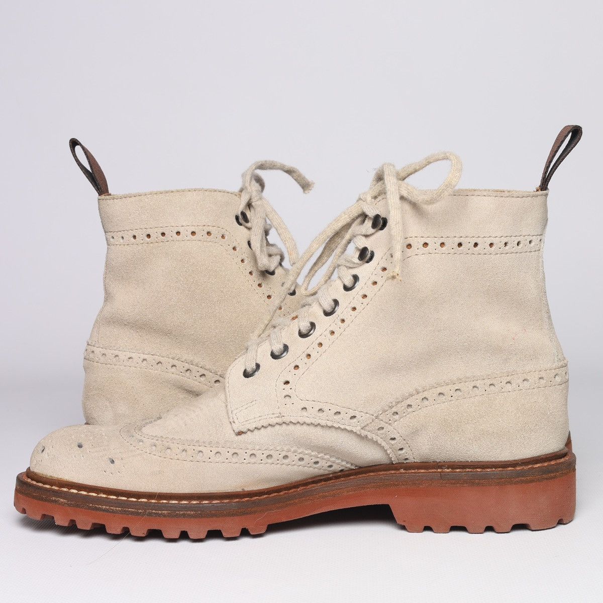 Eleventy Eleventy Suede Hi Derby Boots Shoes Beige Size US 7 / IT 37 - 9 Thumbnail