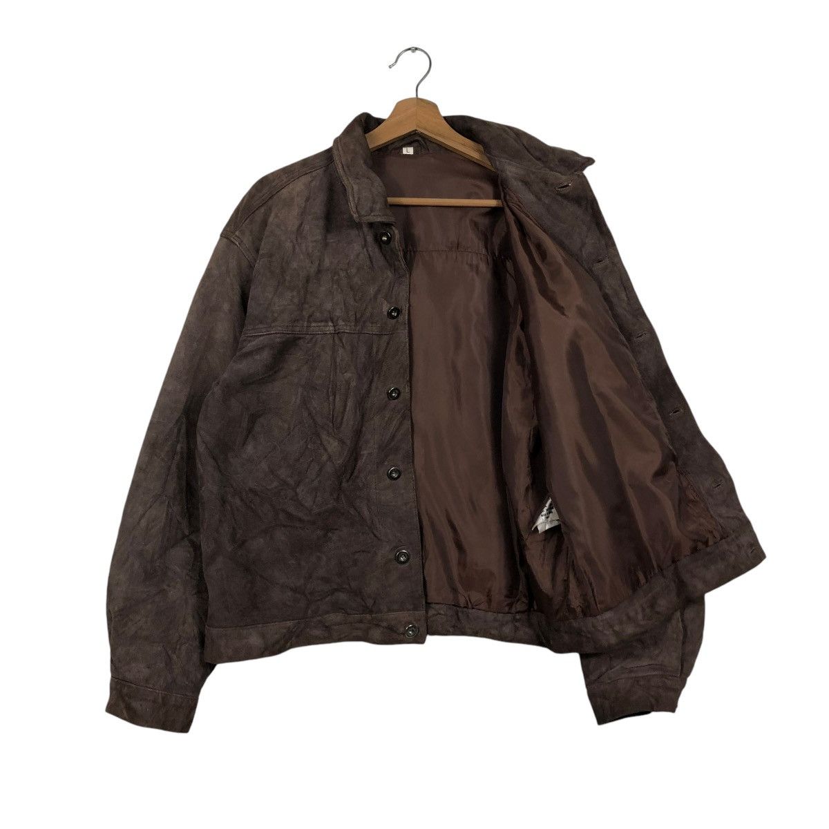 Japanese Brand 🔥VINTAGE GENUINE LEATHER JACKET COW SPLIT ISSEY MIYAKE Size US L / EU 52-54 / 3 - 13 Thumbnail