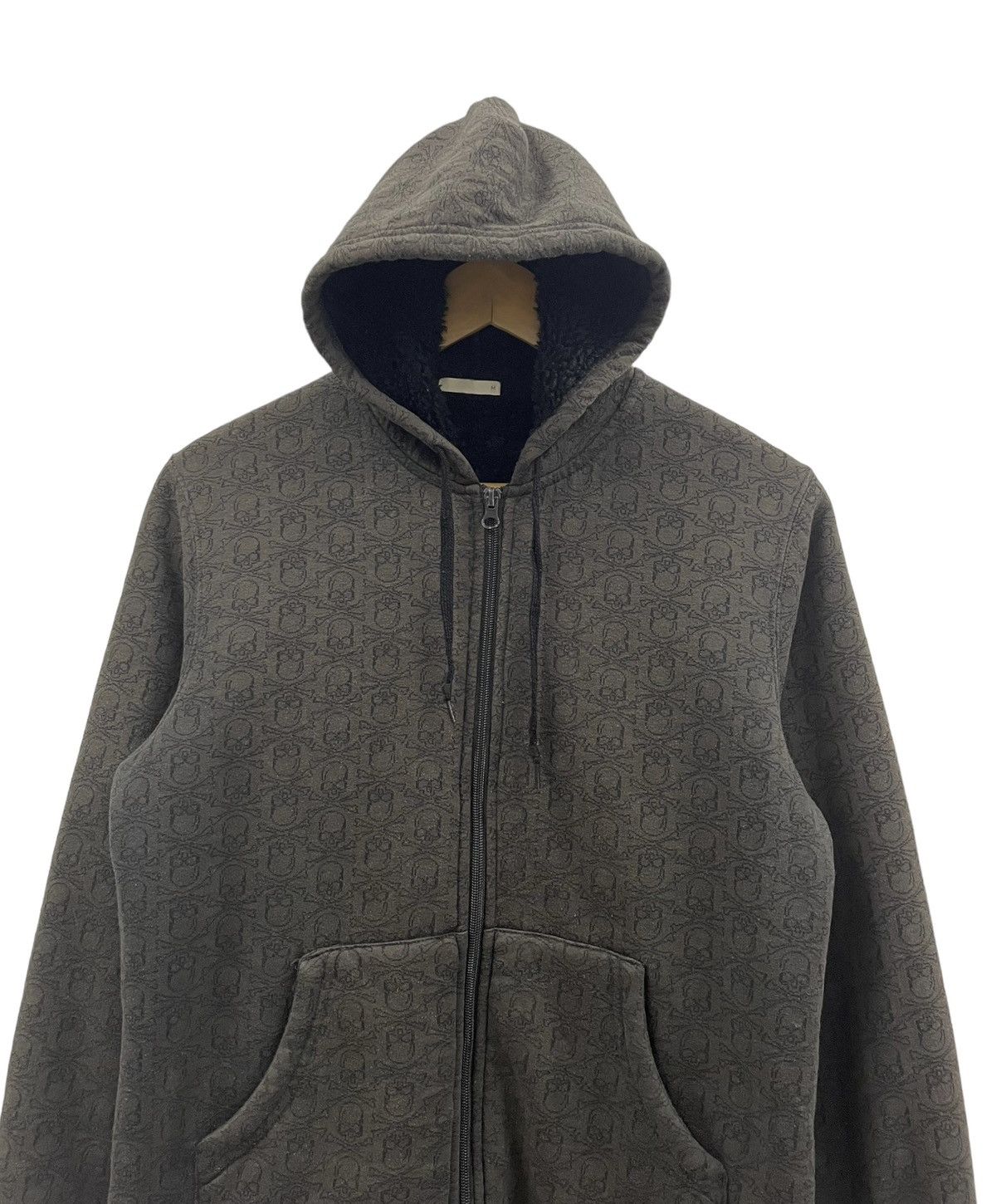 If Six Was Nine Vintage GU Japan Skull Hoodie Sherpa Lining Faded Black Size US S / EU 44-46 / 1 - 7 Thumbnail