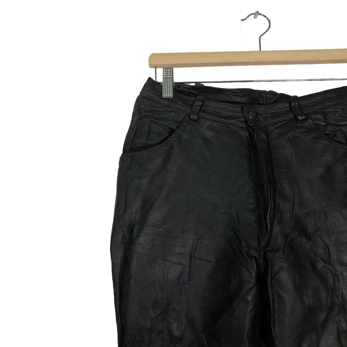 Genuine Leather 🔥Rare Bondage Parachute Design Genuine Leather Pants Racing Size US 28 / EU 44 - 4 Thumbnail