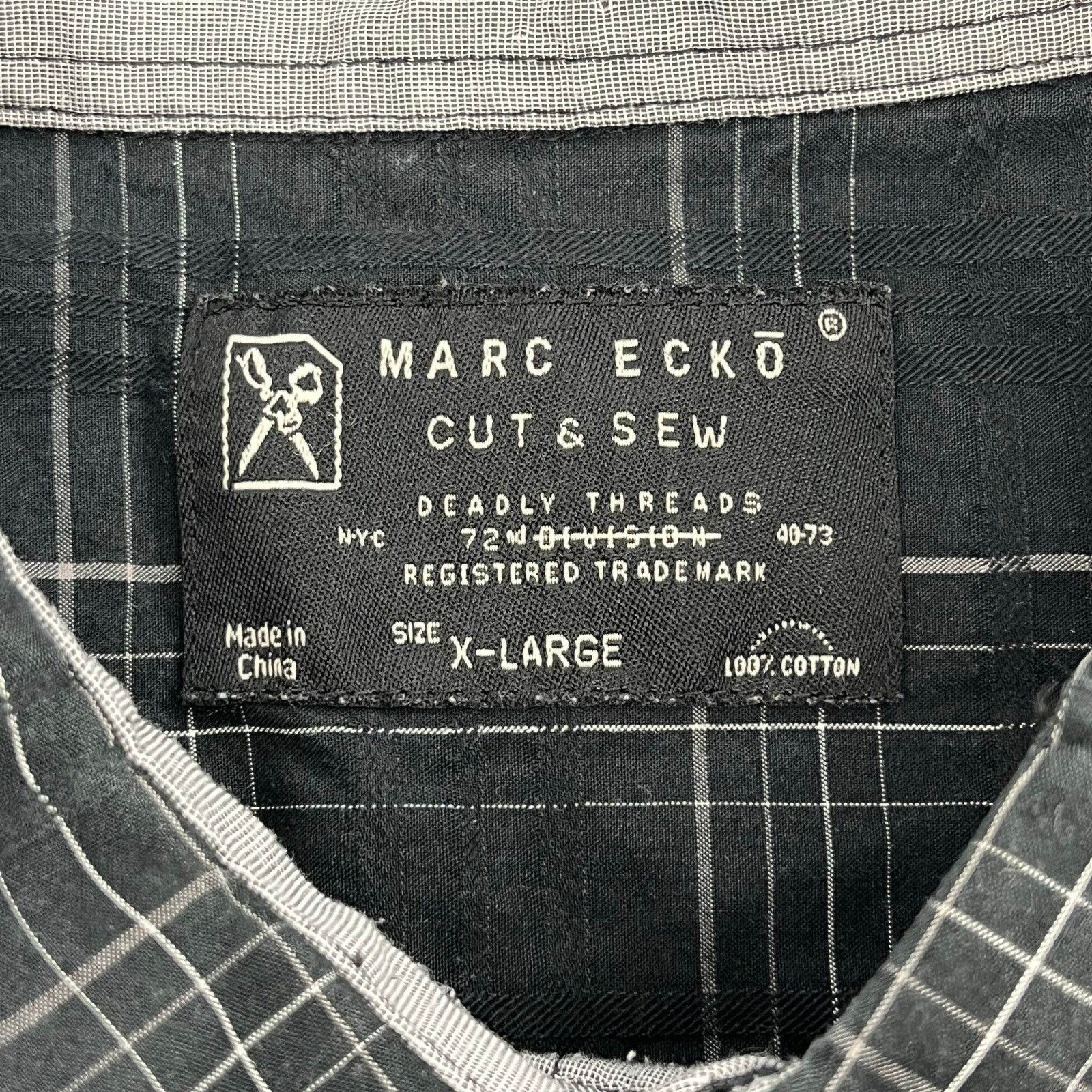Marc Ecko Mark Ecko Cut & Sew Long Sleeve Plaid Button Down Shirt XL Size US XL / EU 56 / 4 - 6 Thumbnail