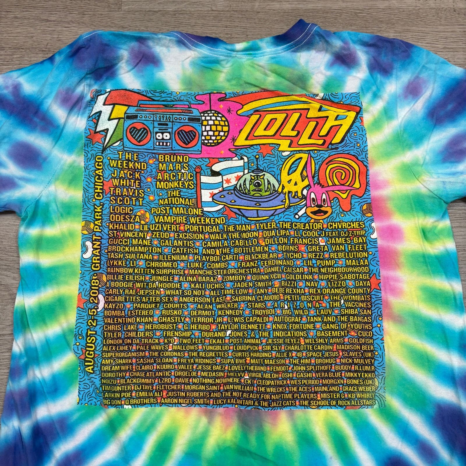 Band Tees Lollapolooza Chicago 2018 Tie Dye Shirt Medium Travis Scott Size US M / EU 48-50 / 2 - 4 Thumbnail