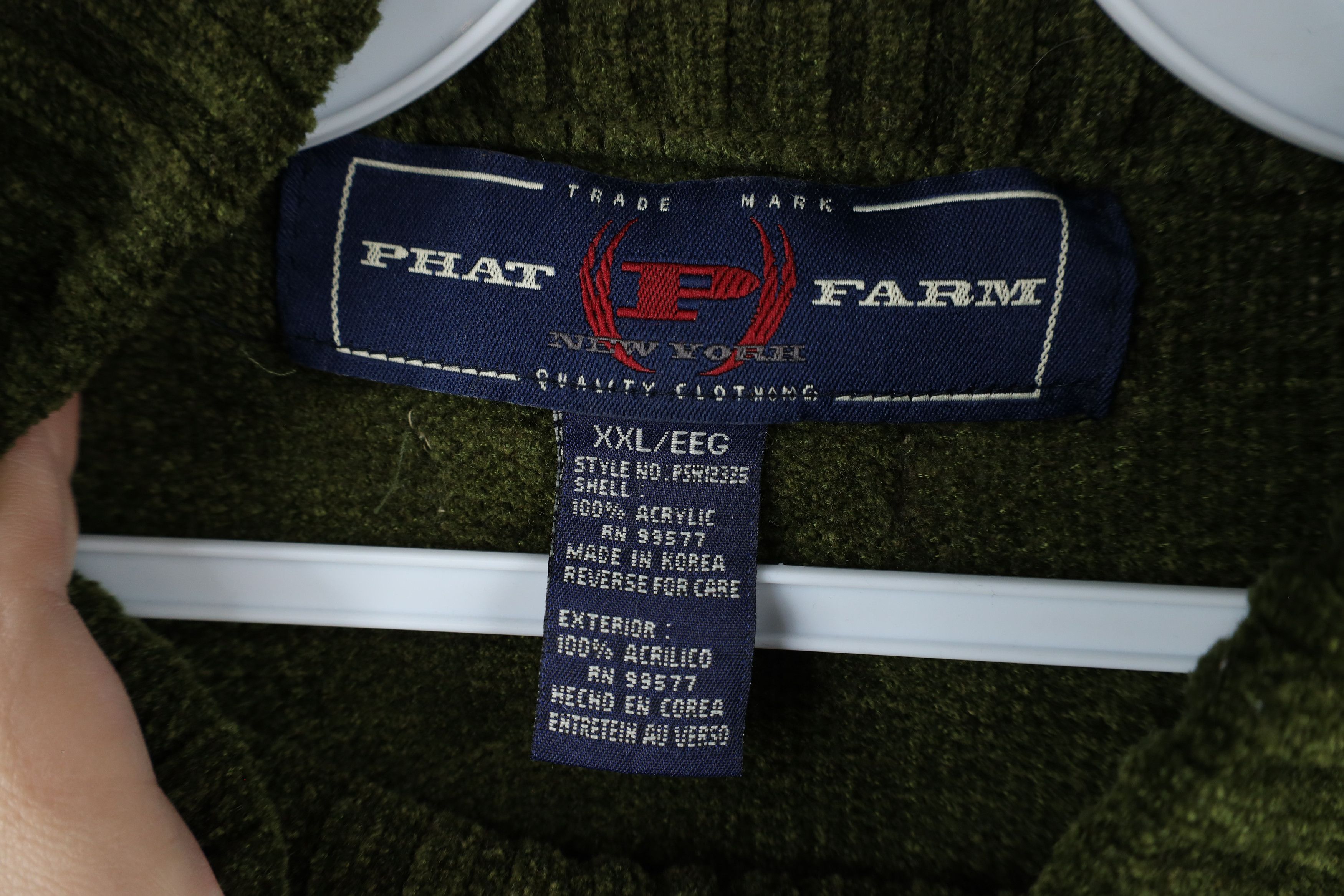 Phat Farm × Vintage Vintage 90s Y2K Phat Farm Striped Fleece Mock Neck Sweater Size US XXL / EU 58 / 5 - 8 Thumbnail