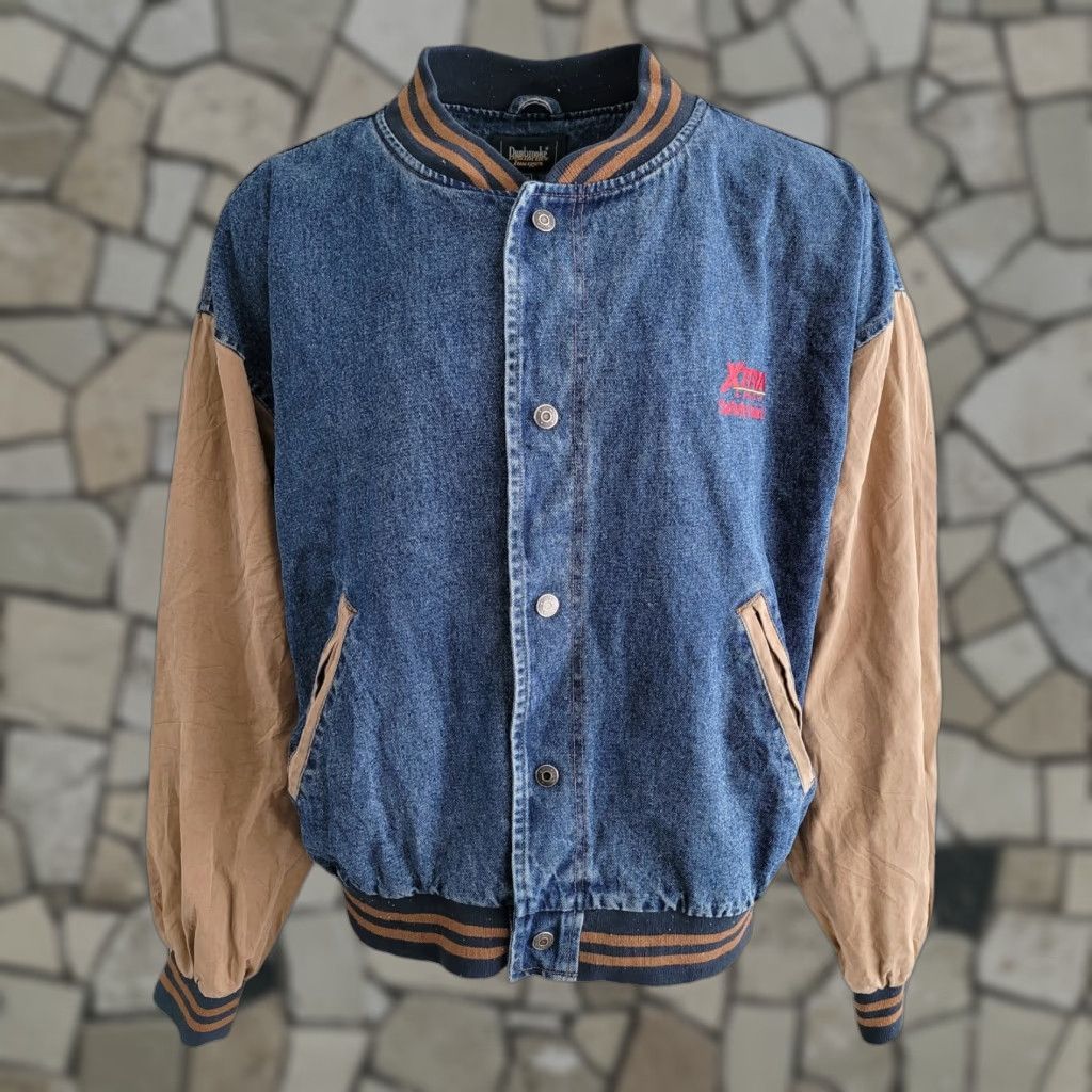 Dunbrooke VINTAGE Dunbrooke Varsity Jacket - 80s Bomber USA Cotton Blue Snap XXL Mens Jacket Size US XXL / EU 58 / 5 - 1 Thumbnail