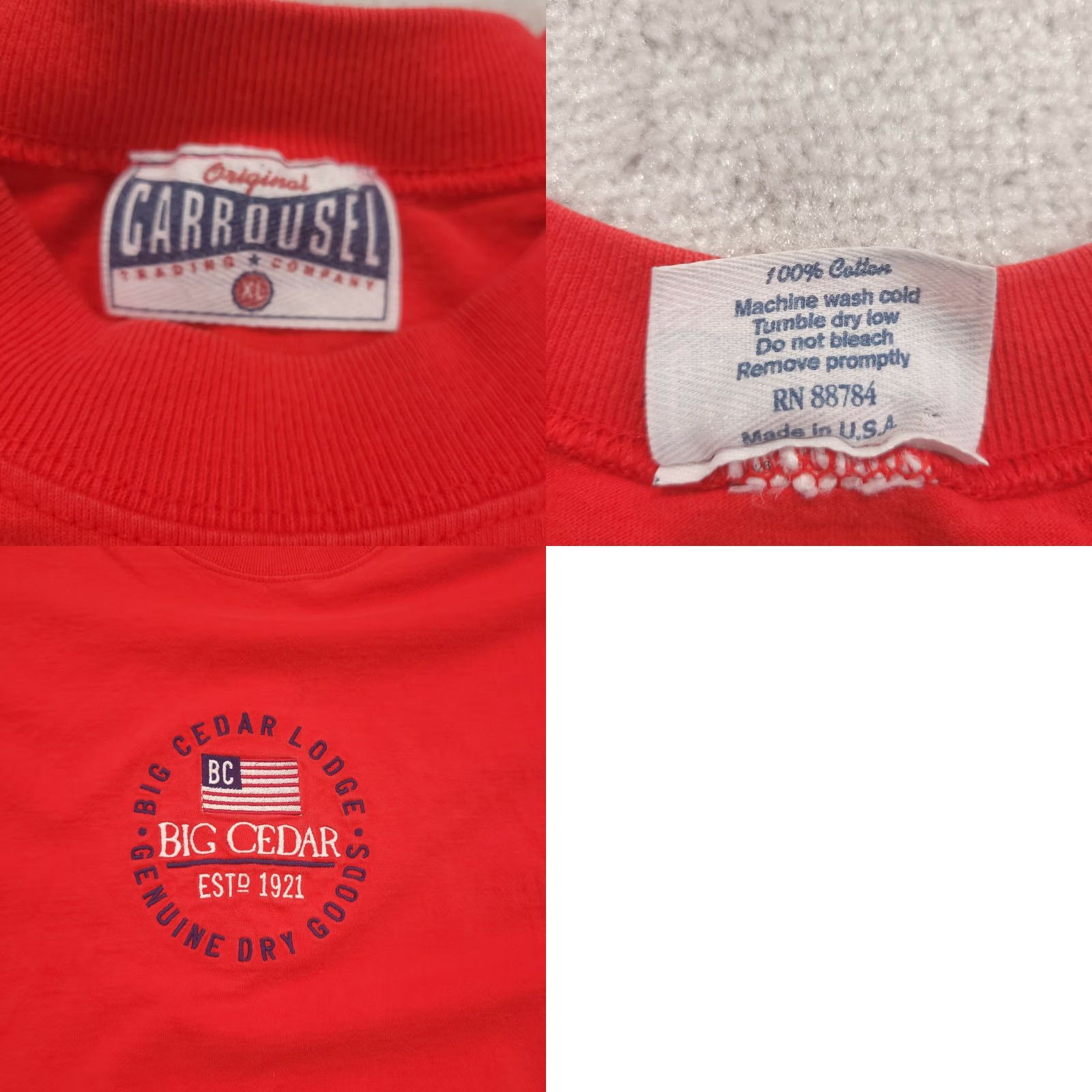 Vintage VINTAGE 90s Carrousel T Shirt Lodge Logo Solid Red Men's XL Size US L / EU 52-54 / 3 - 8 Thumbnail