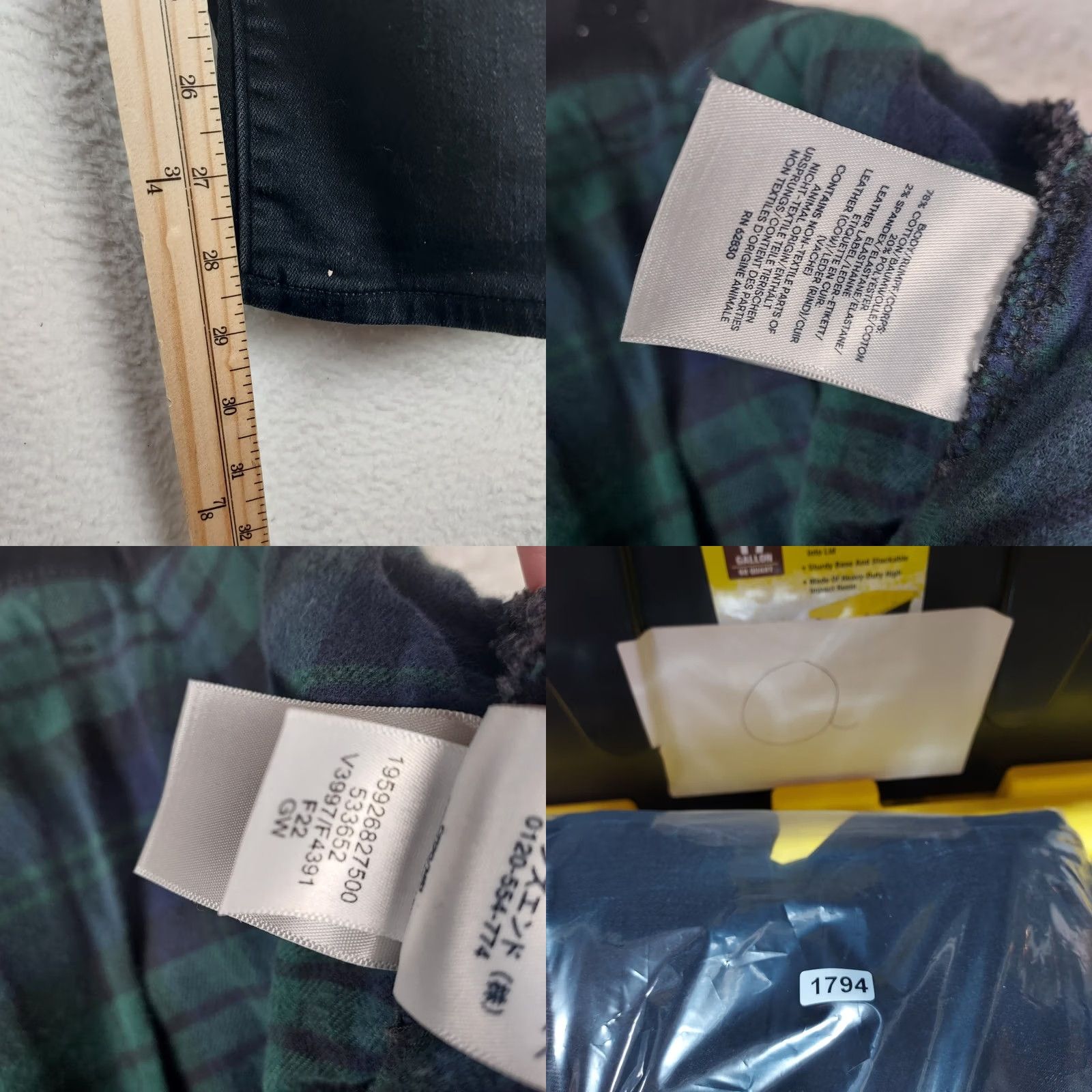 Lands' End Lands' End Womens Jeans 22W Lined Regular Straight Dark Wash Flannel Denim 5-Pocket High Rise Zip S Size 40" / US 18 - 8 Thumbnail