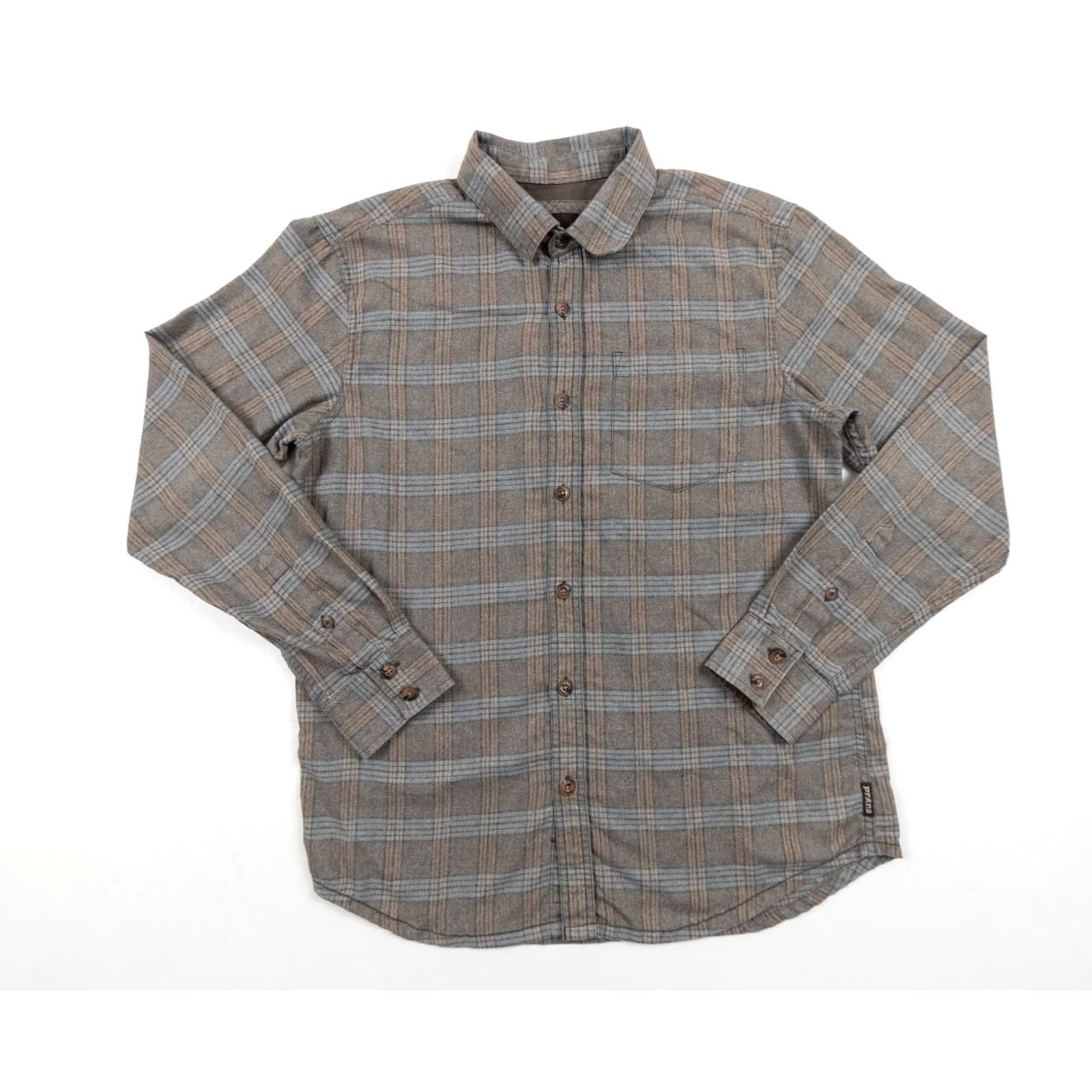 Prana prAna Shirt Mens Medium Brown Button Up Long Sleeve Plaid Collared Outdoors Size US M / EU 48-50 / 2 - 2 Thumbnail