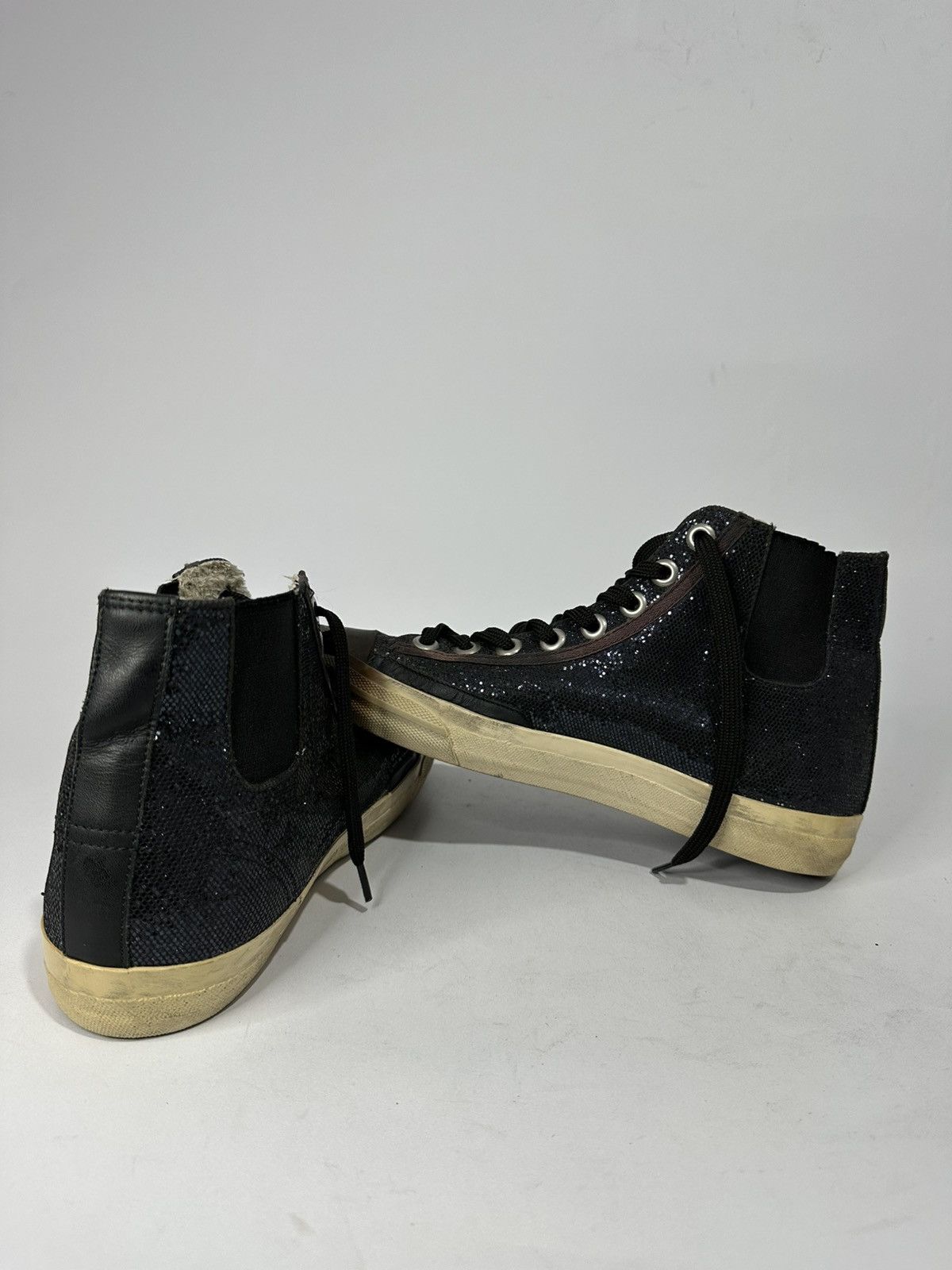 Golden Goose Golden Goose V-Star 1 Glitter Distressed Sole Hi Sneakers Size US 6.5 / EU 39-40 - 5 Thumbnail