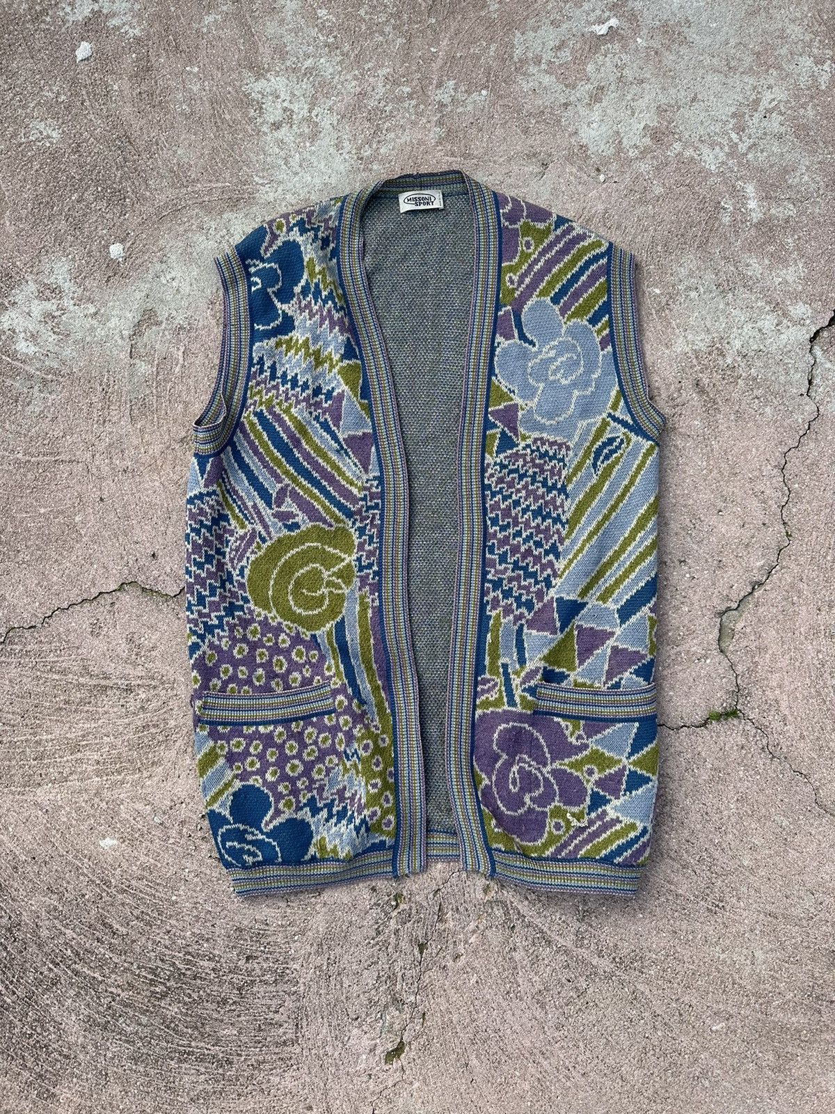 image of Missoni Multicolor Vest Sweater Vintage, Men's (Size XL)