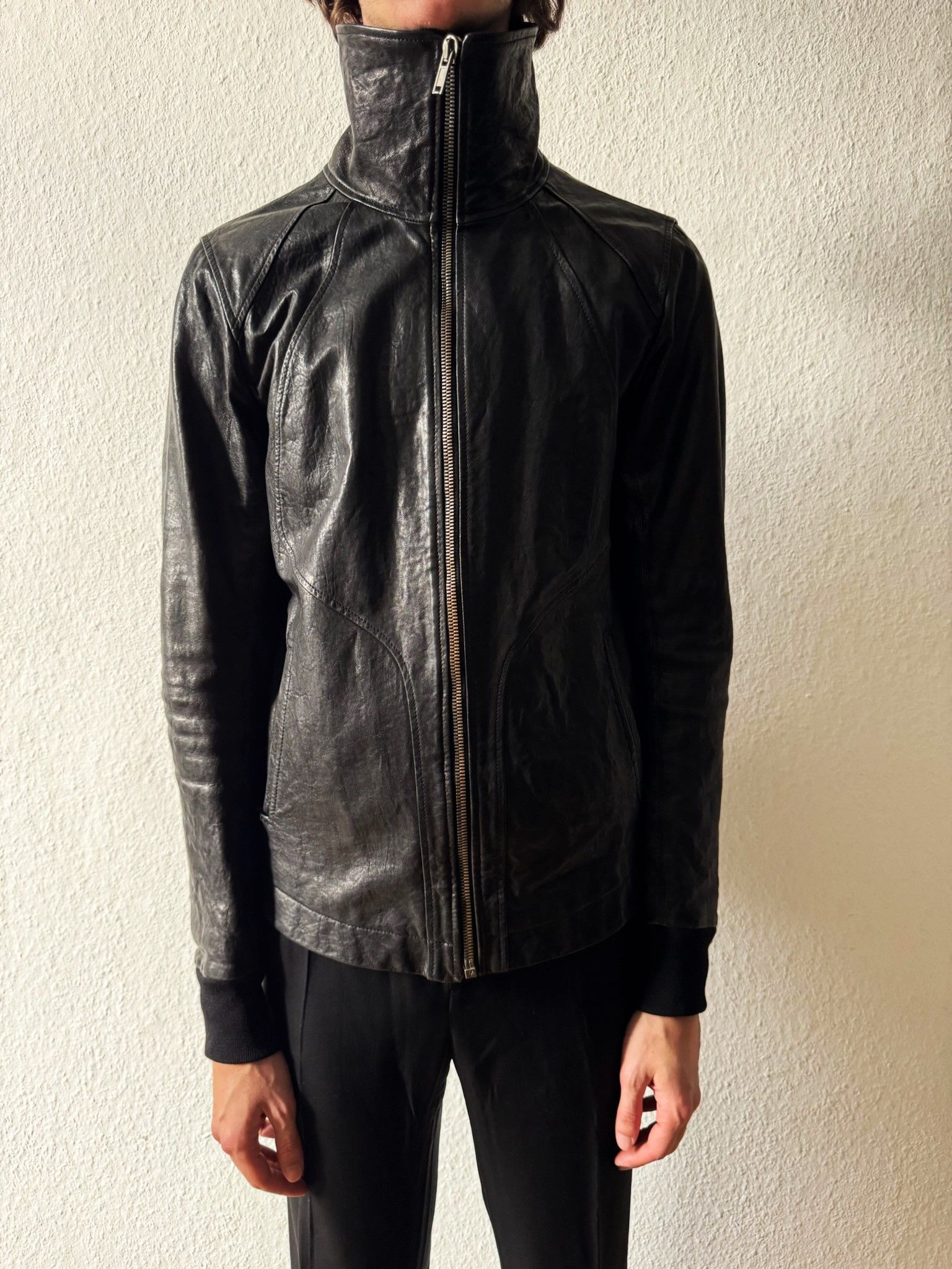 Rick Owens F/W 09 "CRUST" Hammered Lamb Leather Intarsia Jacket XL Size US XL / EU 56 / 4 - 23 Thumbnail