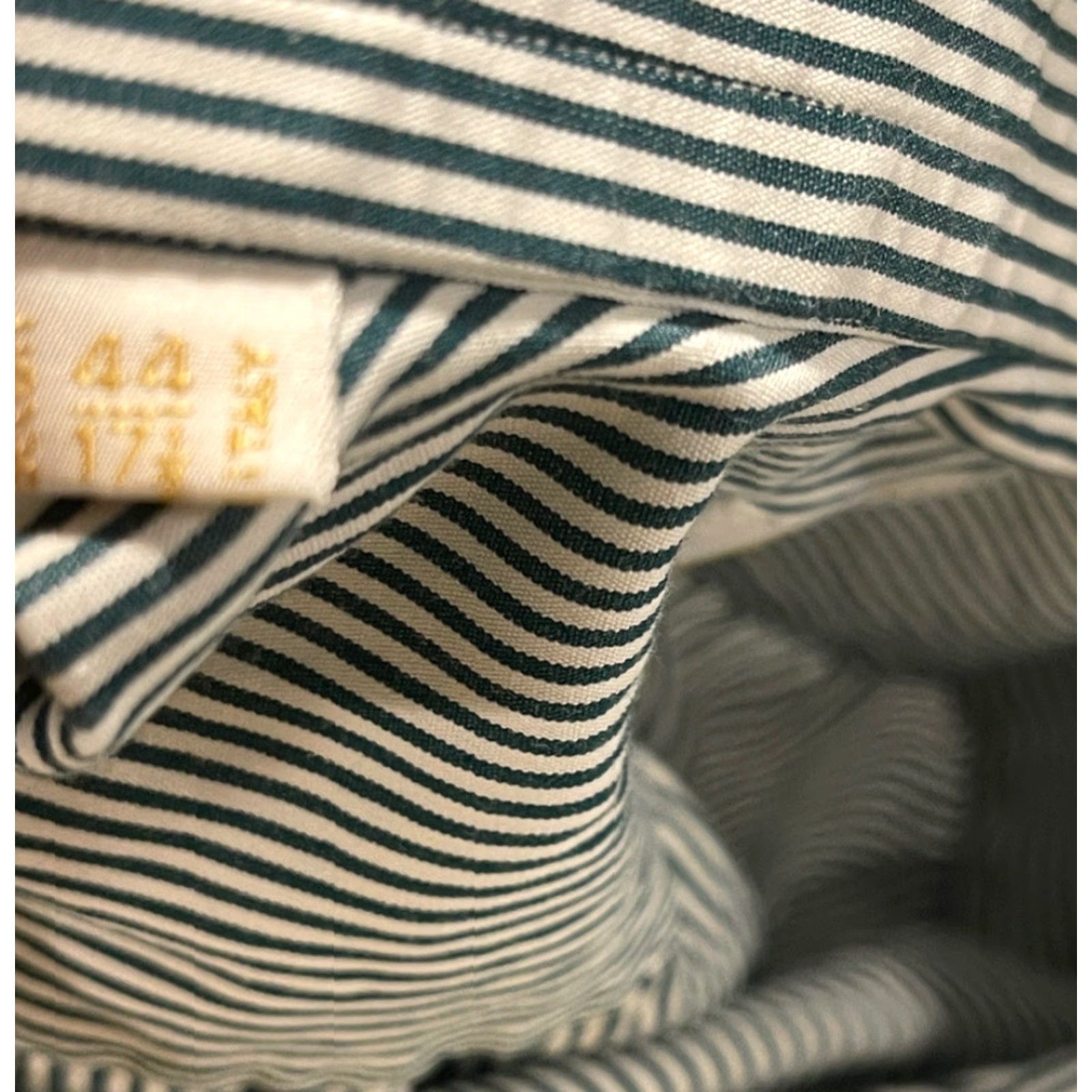 Brioni Brioni Men’s Shirt Extra Large Green/White Stripe Italy 100% Cotton Size 46R - 5 Thumbnail