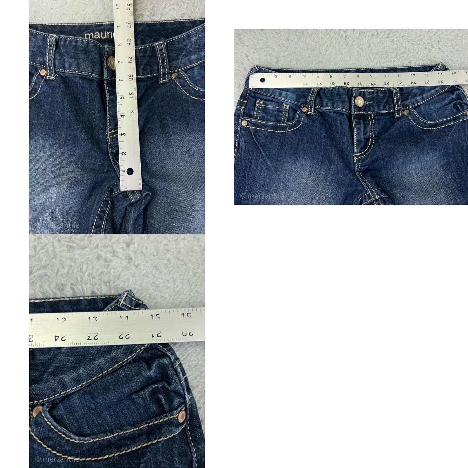 Vintage Maurices Jeans Women 5 Blue Denim Flared Medium Wash Cotton Blend 5-Pocket Design Size 27" / US 4 / IT 40 - 9 Thumbnail