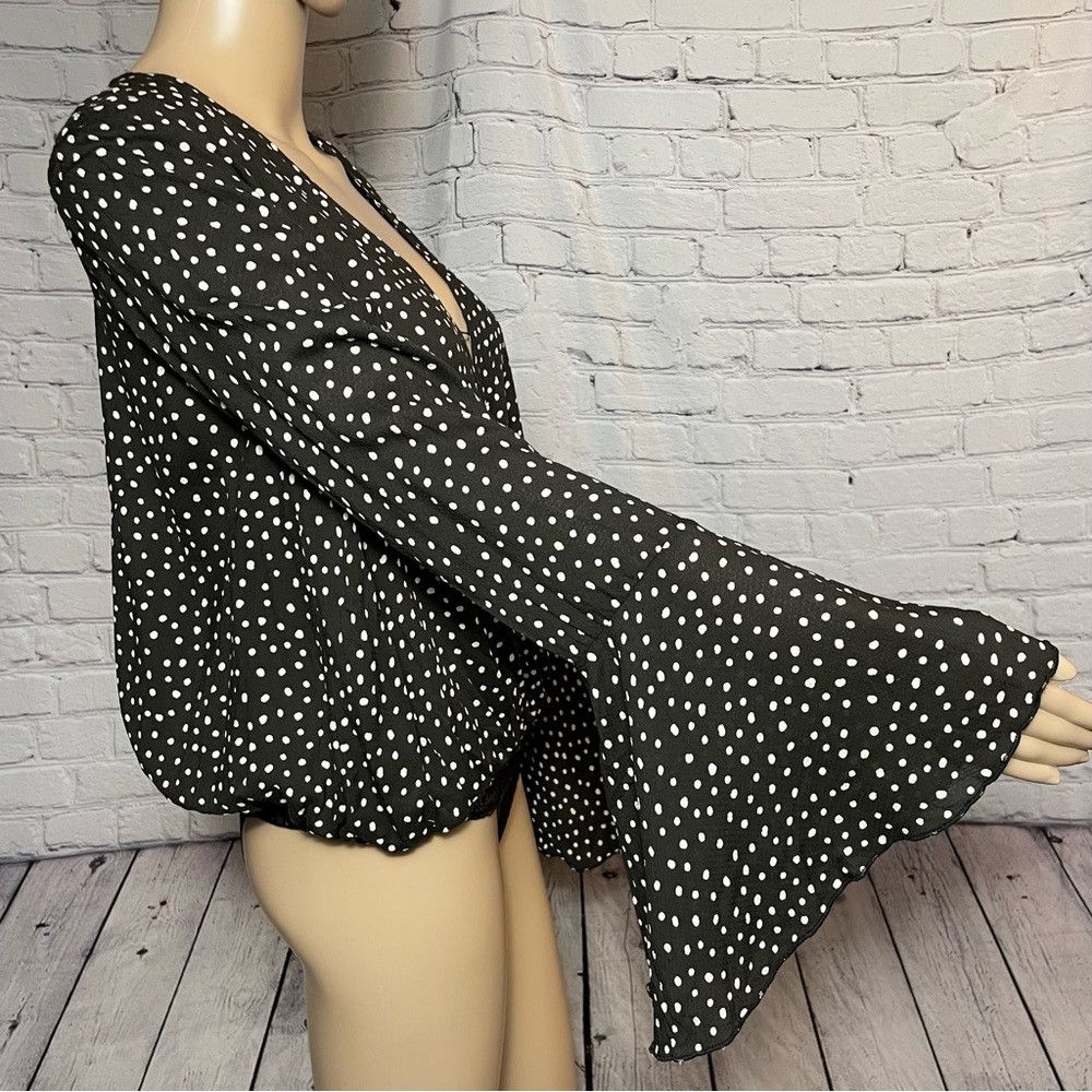 Free People NWT New Free People Makin Waves Black Polka Dot Bodysuit Si Size XS / US 0-2 / IT 36-38 - 4 Thumbnail
