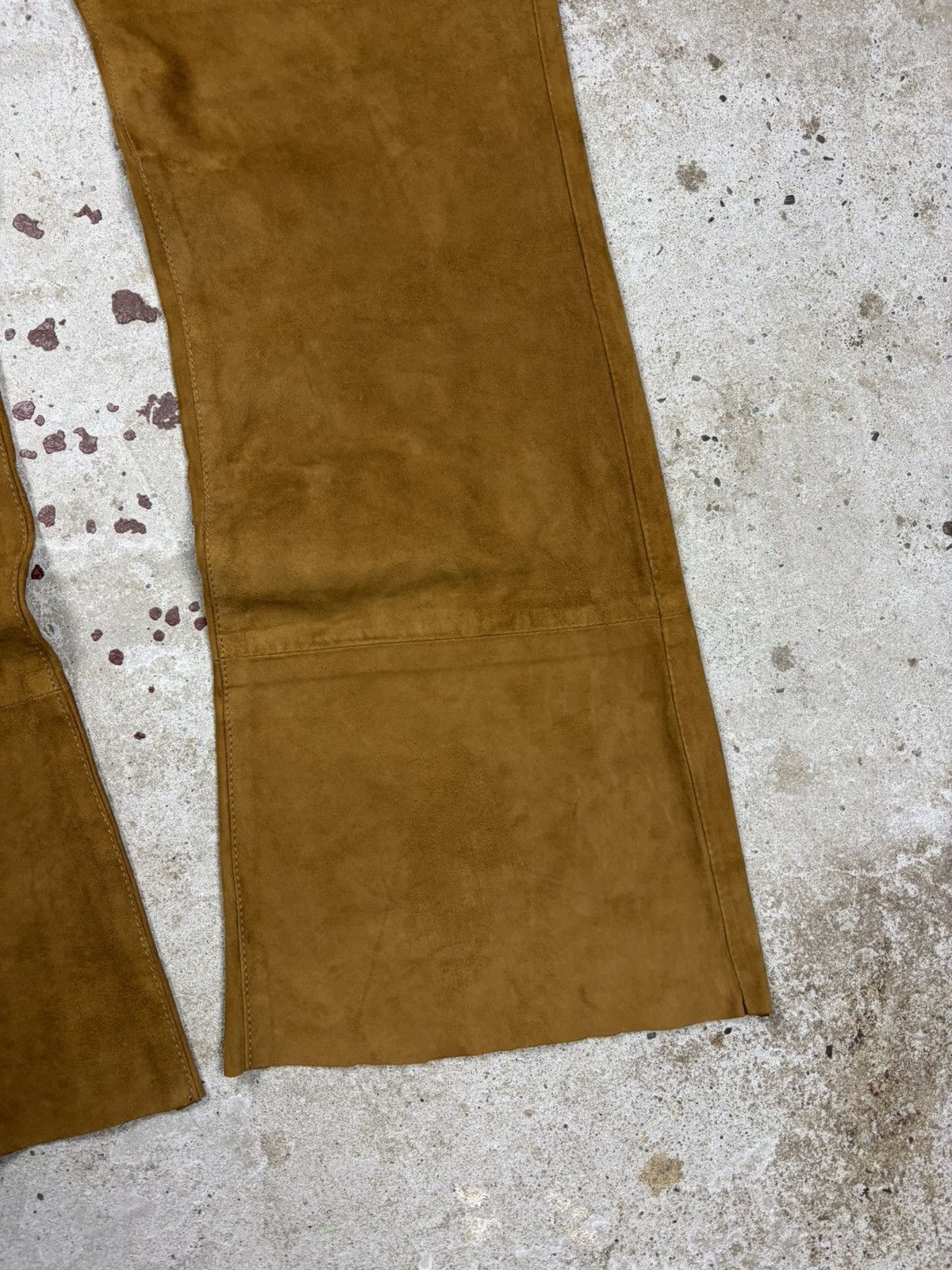Dolce & Gabbana 2000s Dolce & Gabbana Camel Suede Leather Bootcut Pants Flar Size US 31 - 4 Thumbnail