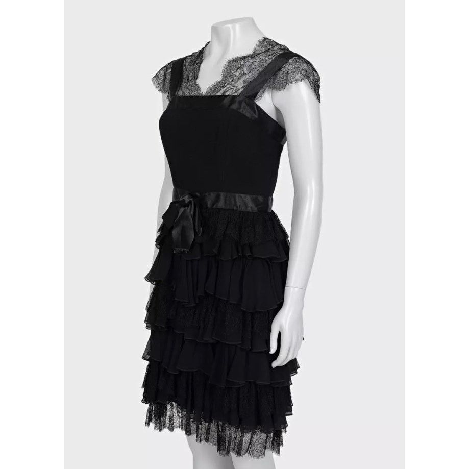 Oscar De La Renta Oscar de la Renta Black Lace Fitted Dress - UK6/XS, Size XS / US 0-2 / IT 36-38 - 2 Thumbnail